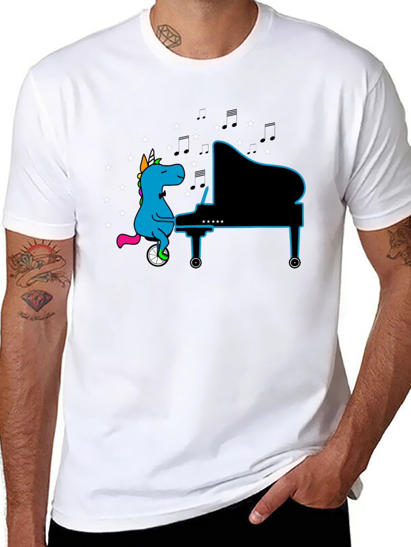 Unicorn Pianist Graphic Tee