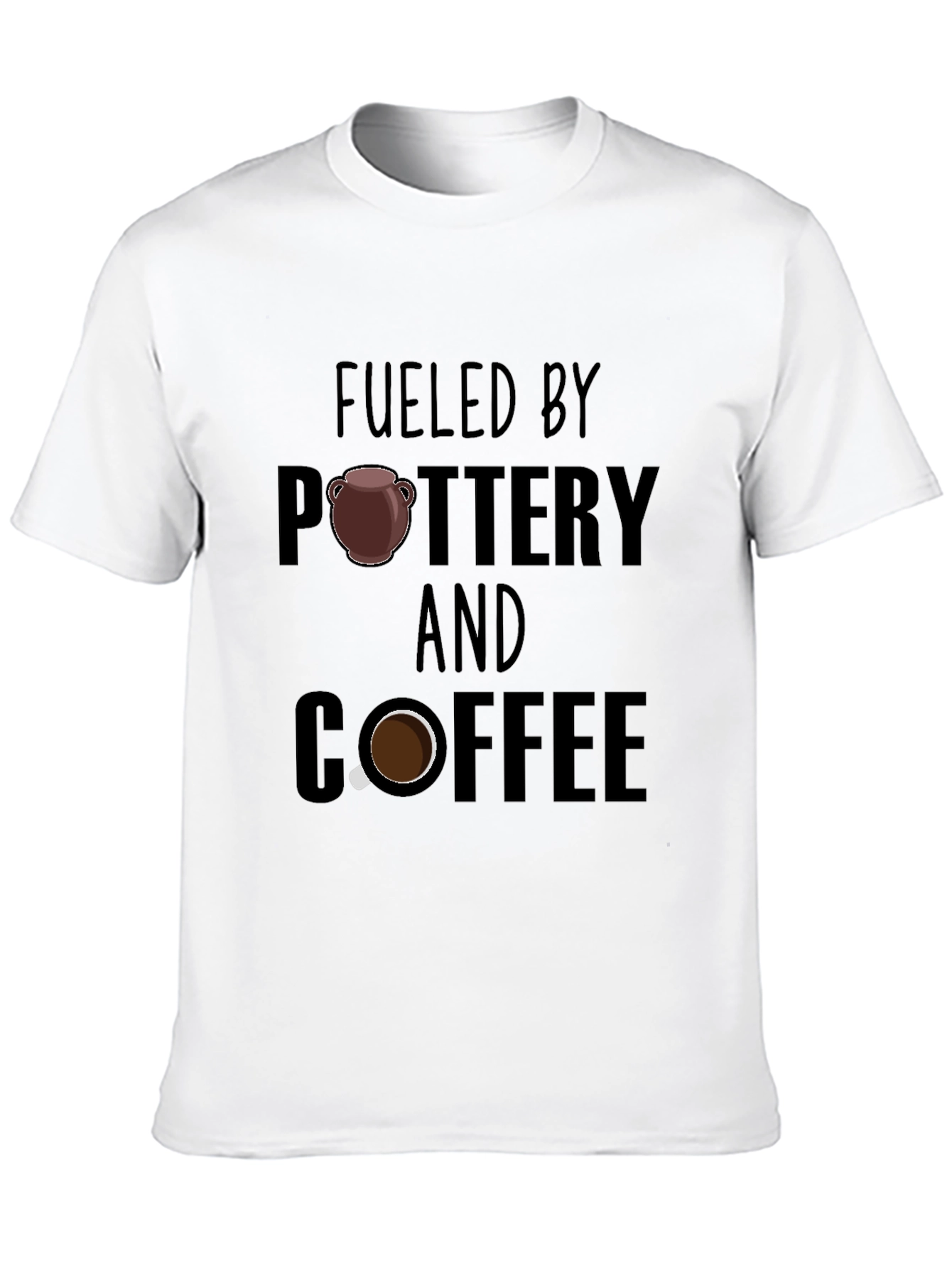 Fueled by Pottery and Coffee Black T-Shirt