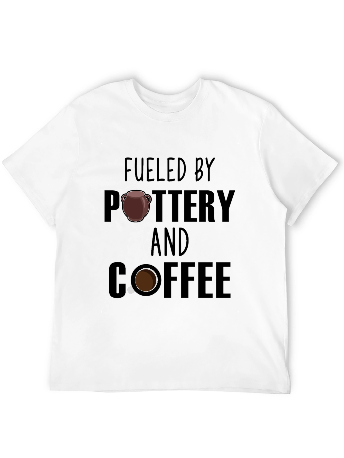 Fueled by Pottery and Coffee Black T-Shirt
