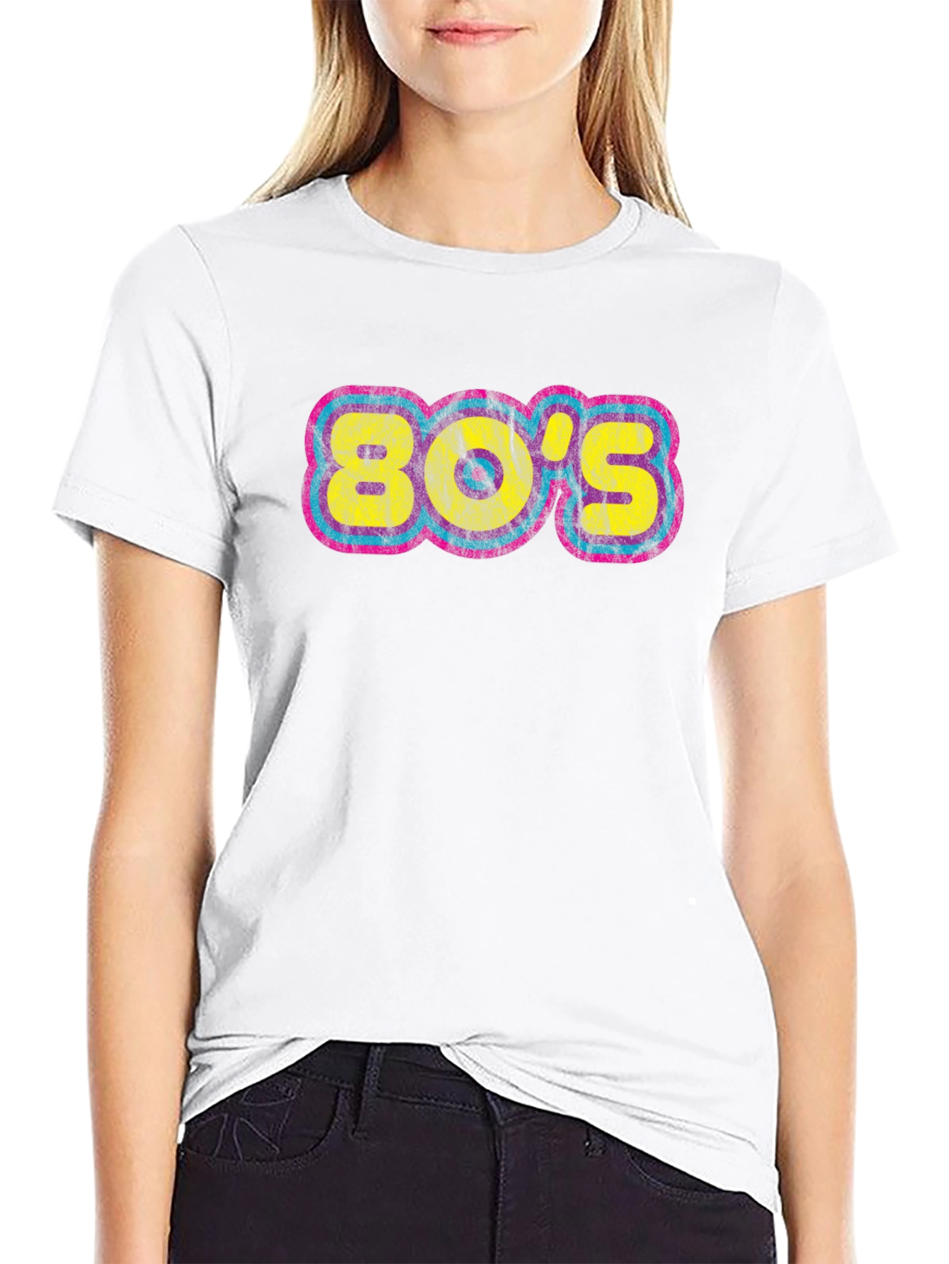 Retro 80s Graphic Tee - Black