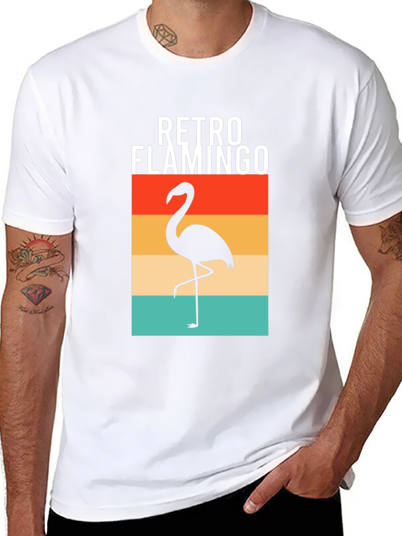 Retro Flamingo Graphic Tee - Stylish Comfort