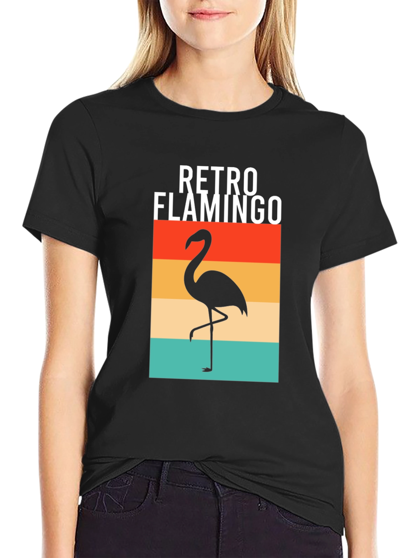 Retro Flamingo Graphic Tee - Stylish Comfort