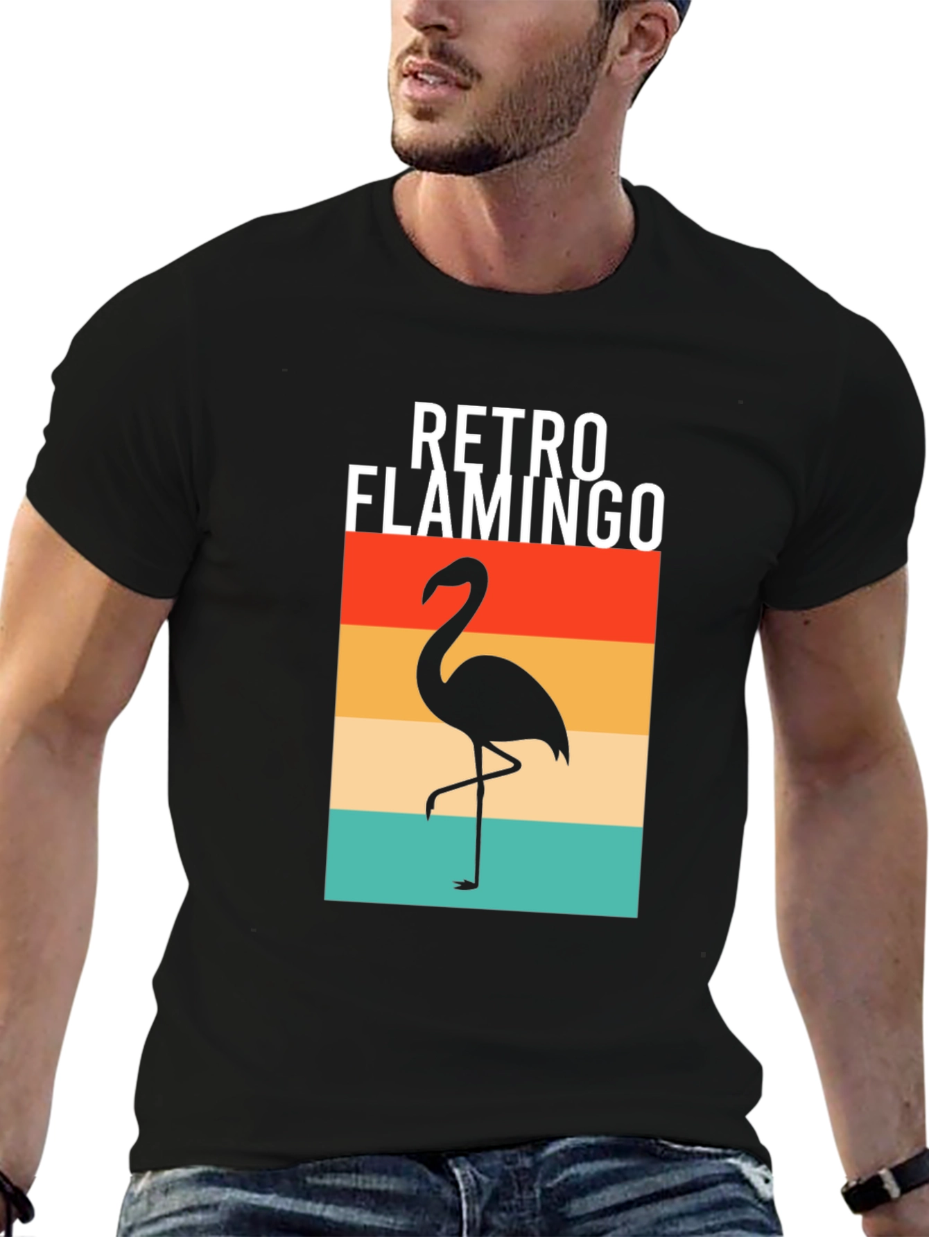 Retro Flamingo Graphic Tee - Stylish Comfort