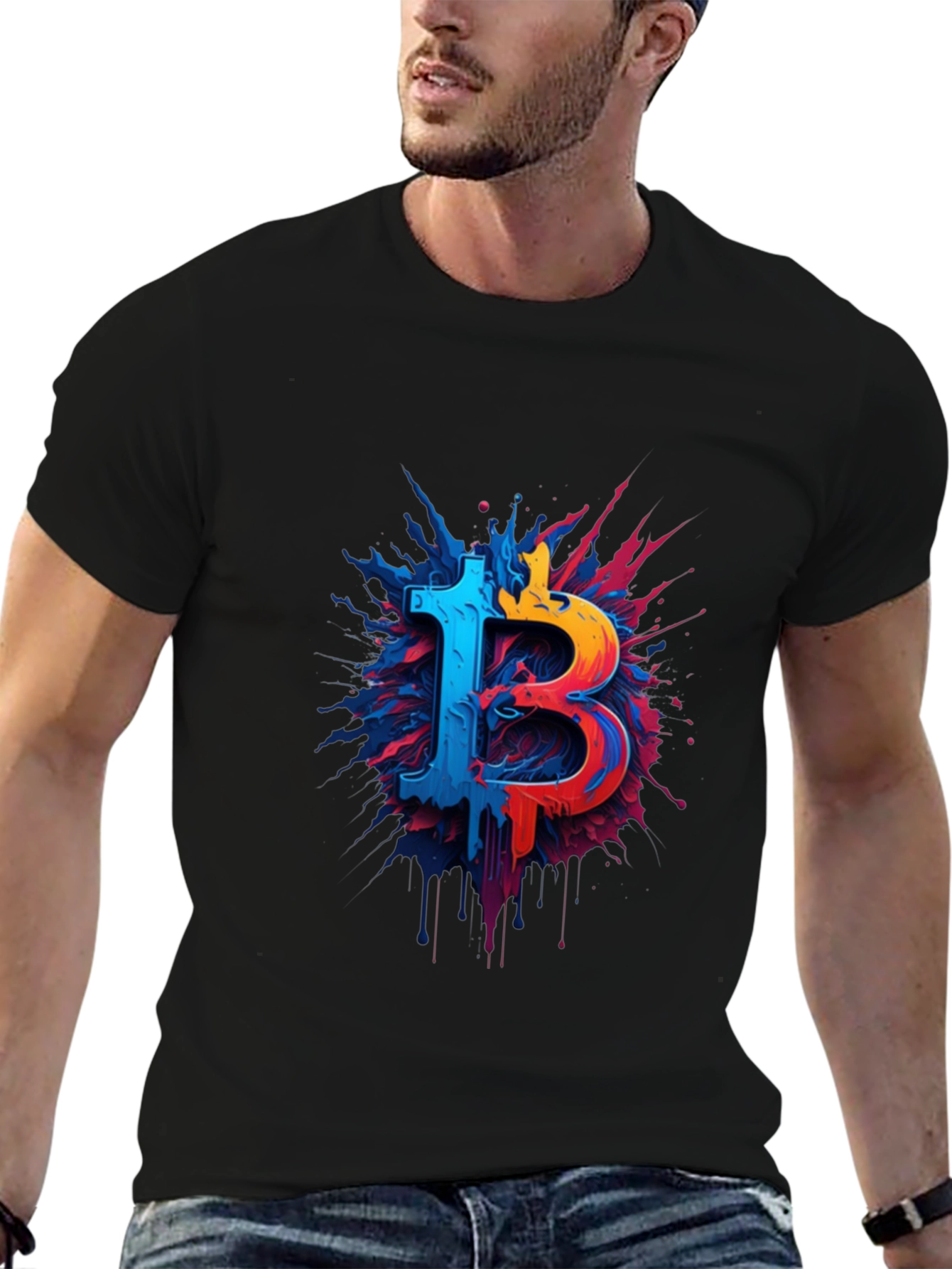 Bitcoin Splash Graphic Tee - Crypto T-Shirt