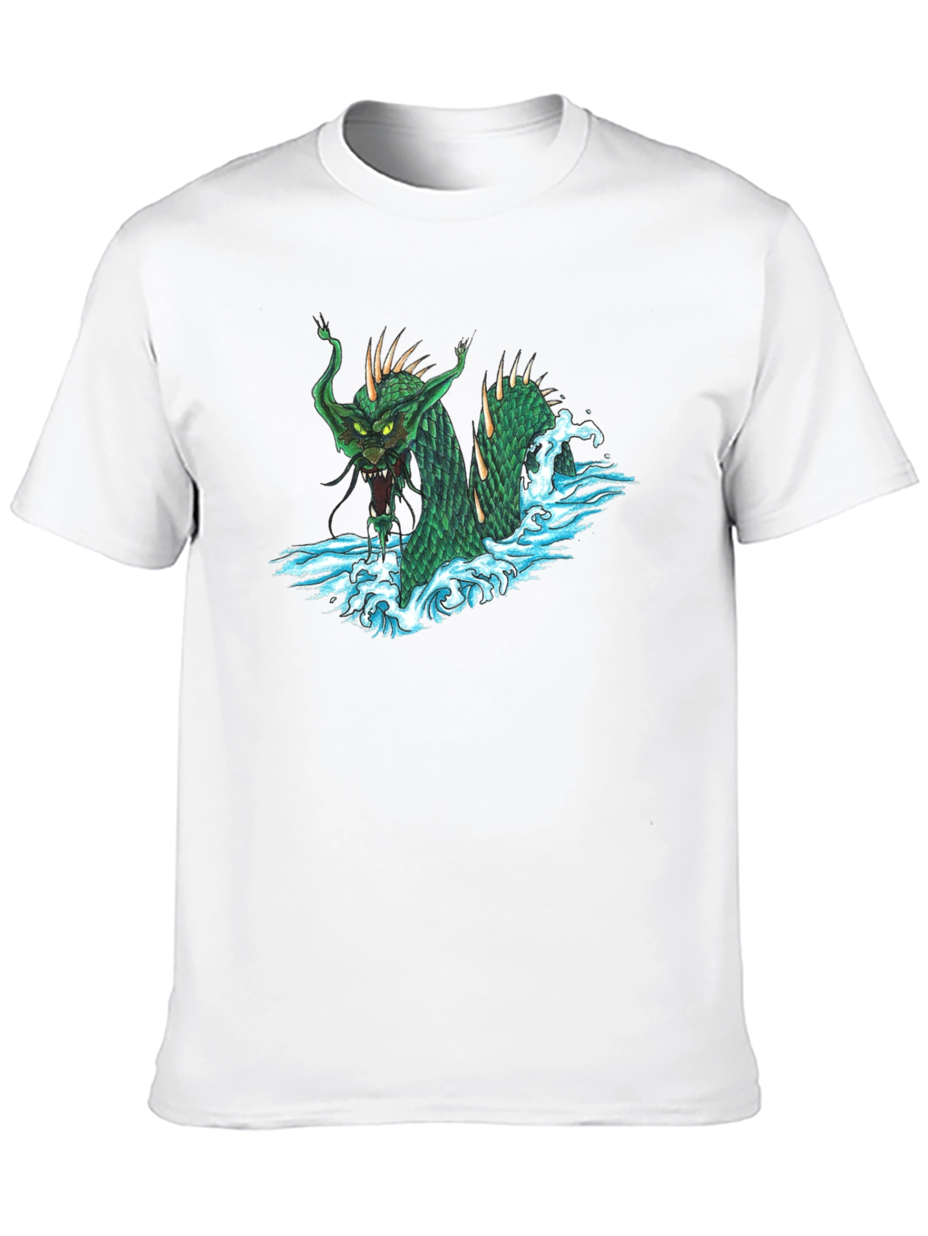 Sea Serpent Graphic Tee - Black Cotton T-Shirt