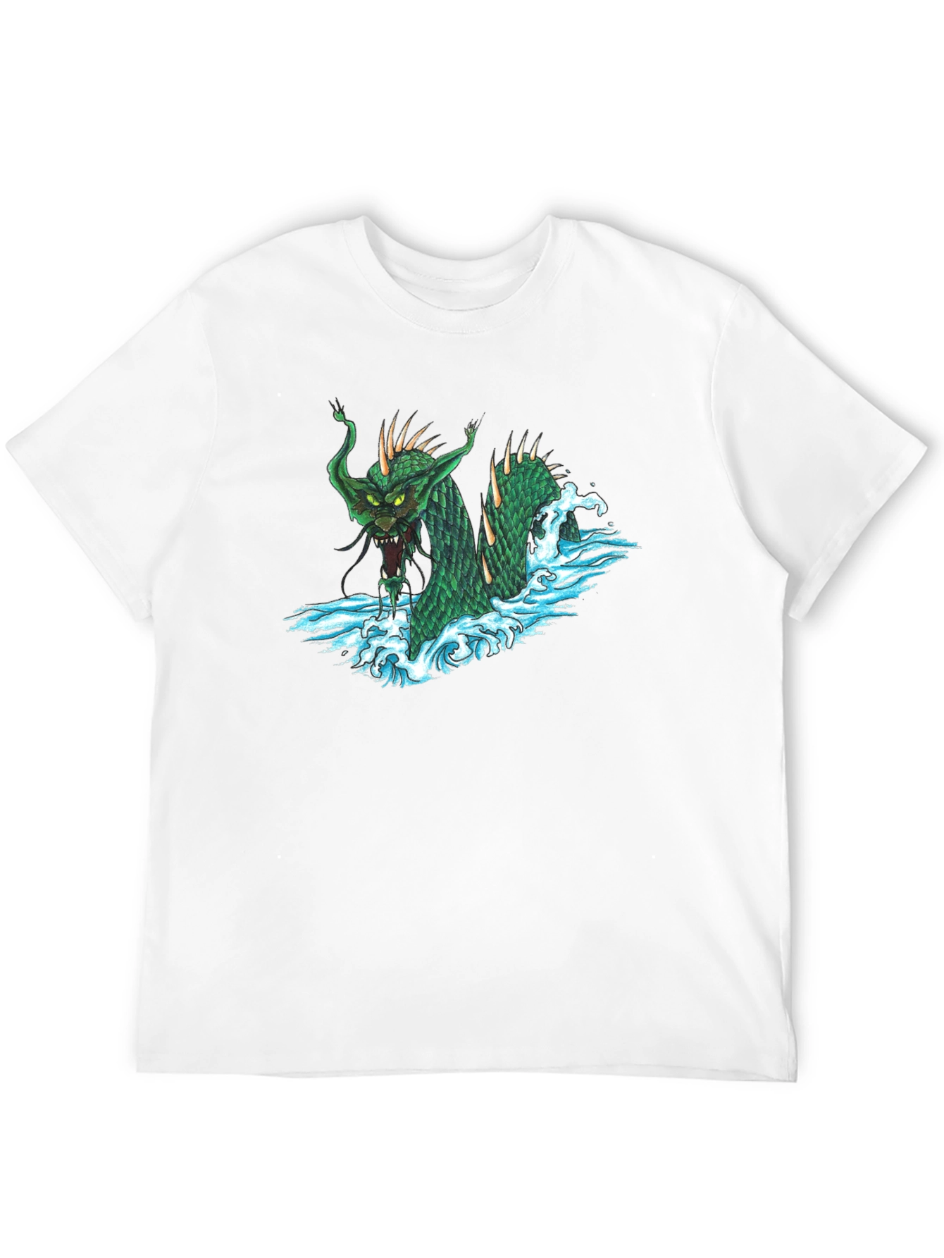 Sea Serpent Graphic Tee - Black Cotton T-Shirt