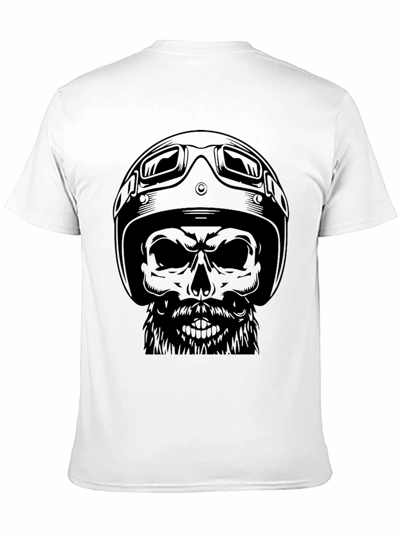 Skull Biker T-Shirt - Mens Black Graphic Tee