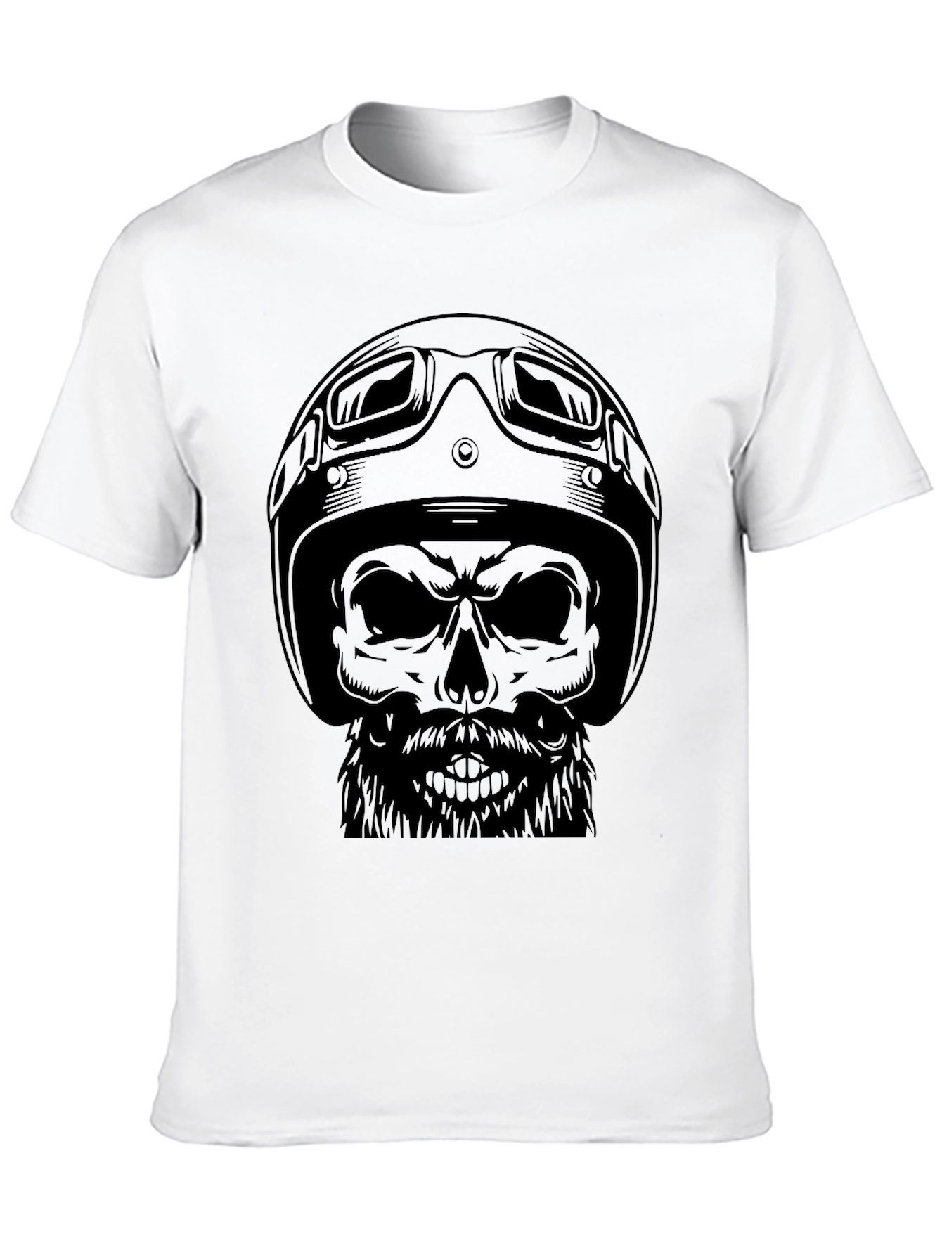 Skull Biker T-Shirt - Mens Black Graphic Tee