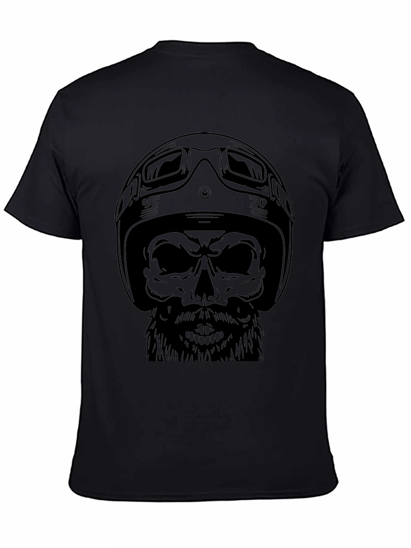 Skull Biker T-Shirt - Mens Black Graphic Tee