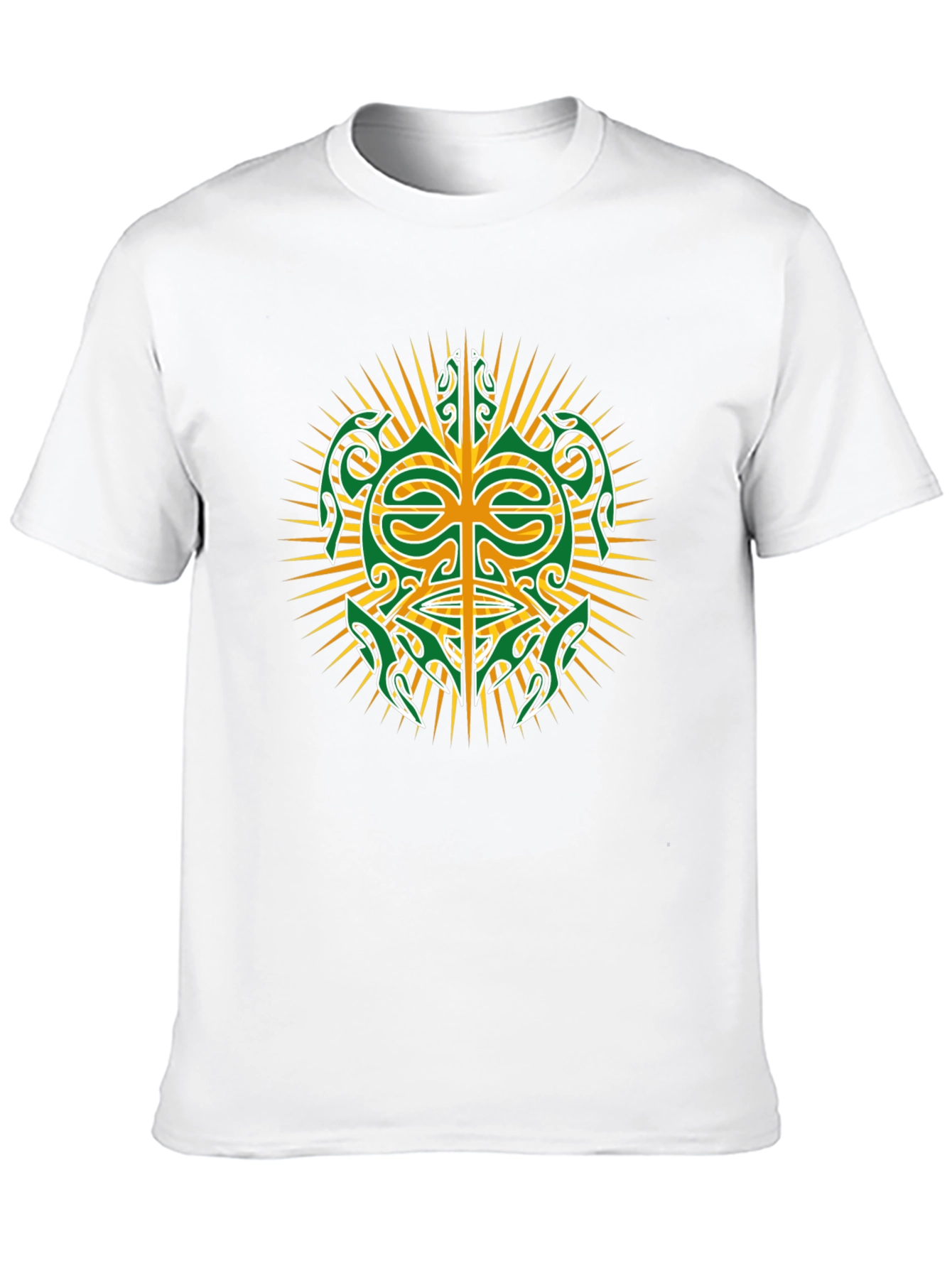 Tribal Turtle Design Black T-Shirt