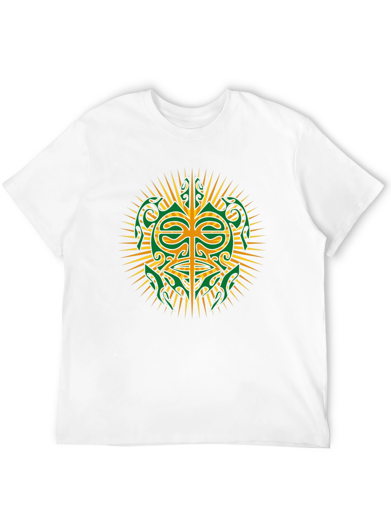 Tribal Turtle Design Black T-Shirt