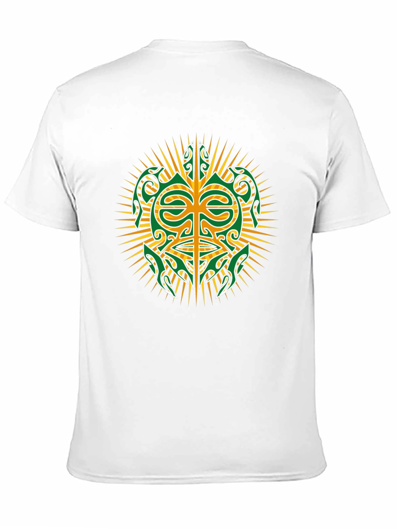 Tribal Turtle Design Black T-Shirt