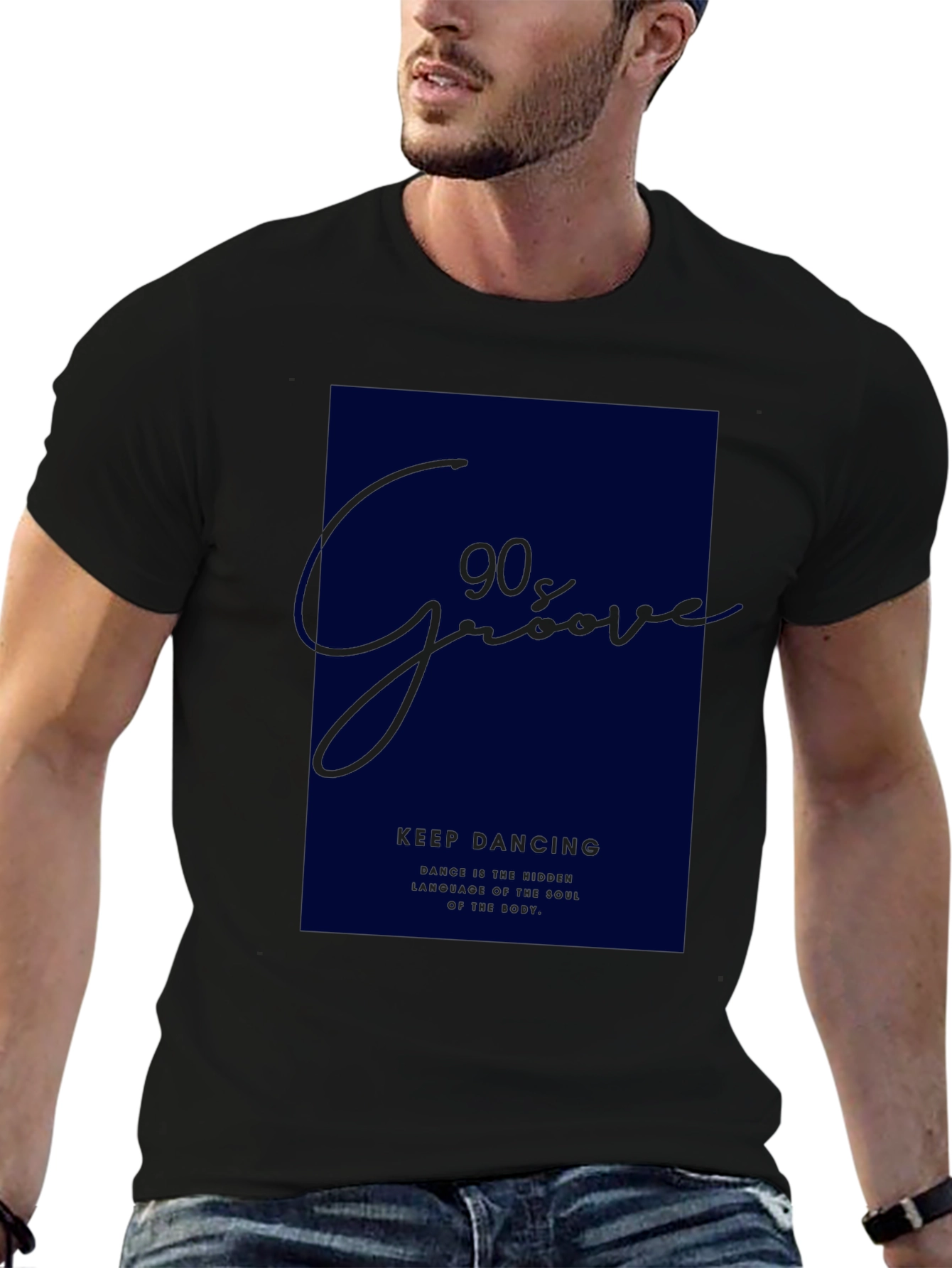 90s Groove Black Graphic Tee