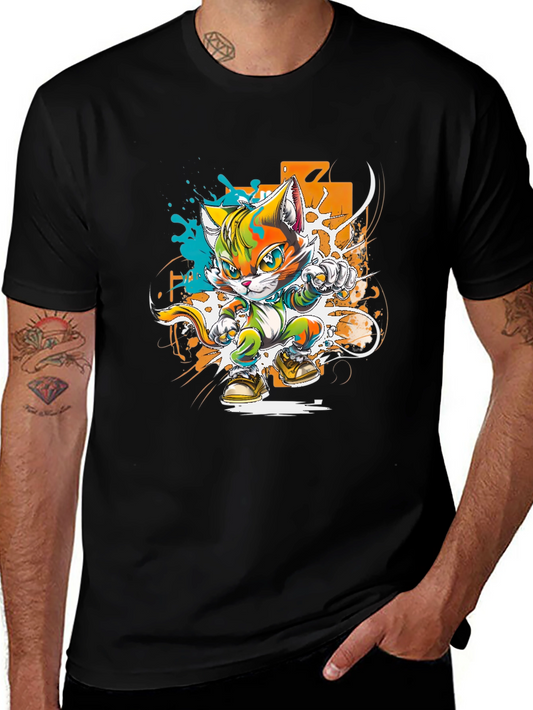 Cool Cat Karate Kid Graphic T-Shirt