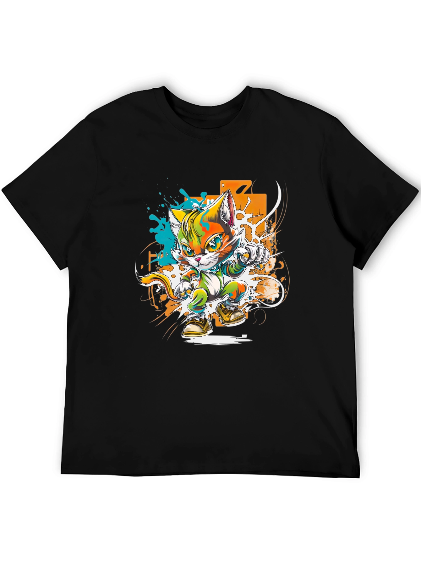 Cool Cat Karate Kid Graphic T-Shirt