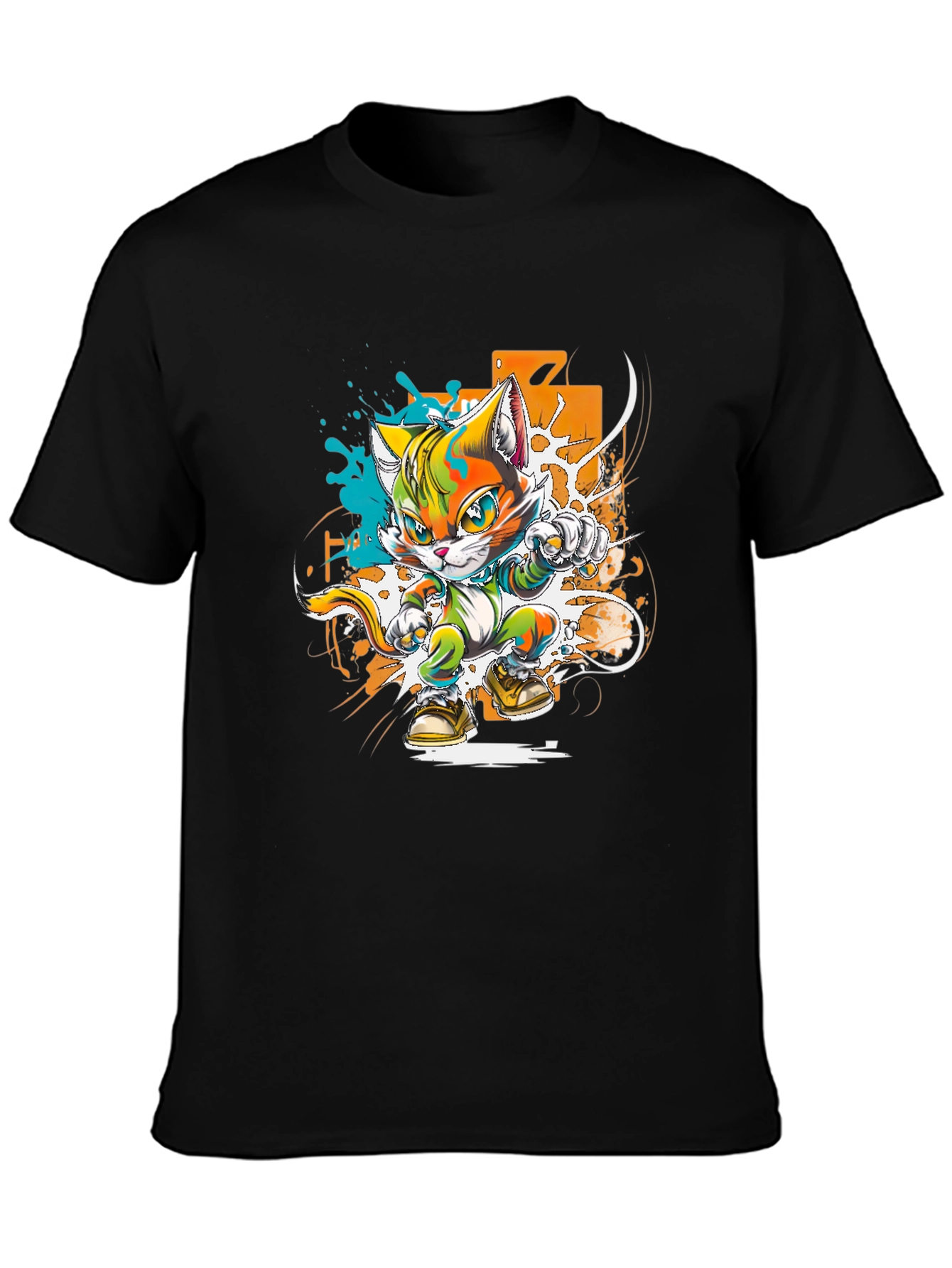 Cool Cat Karate Kid Graphic T-Shirt