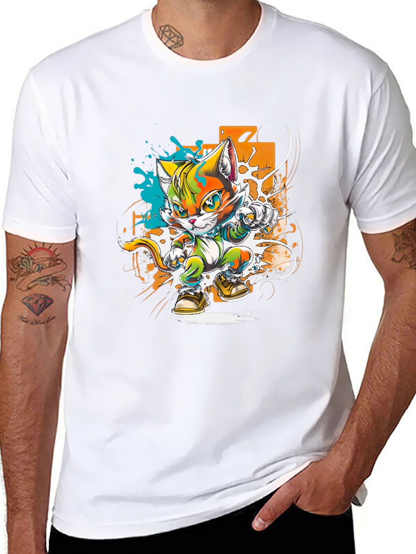 Cool Cat Karate Kid Graphic T-Shirt