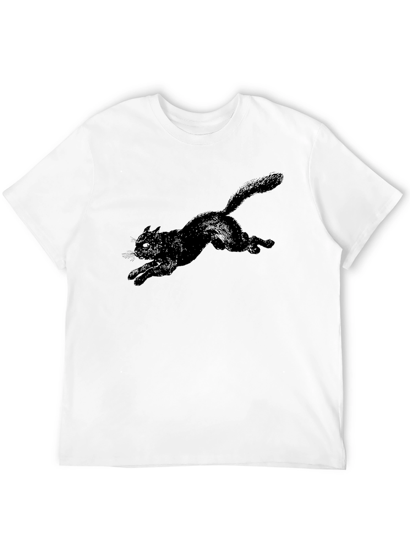 Black Cat Graphic Tee - Mens Casual T-Shirt