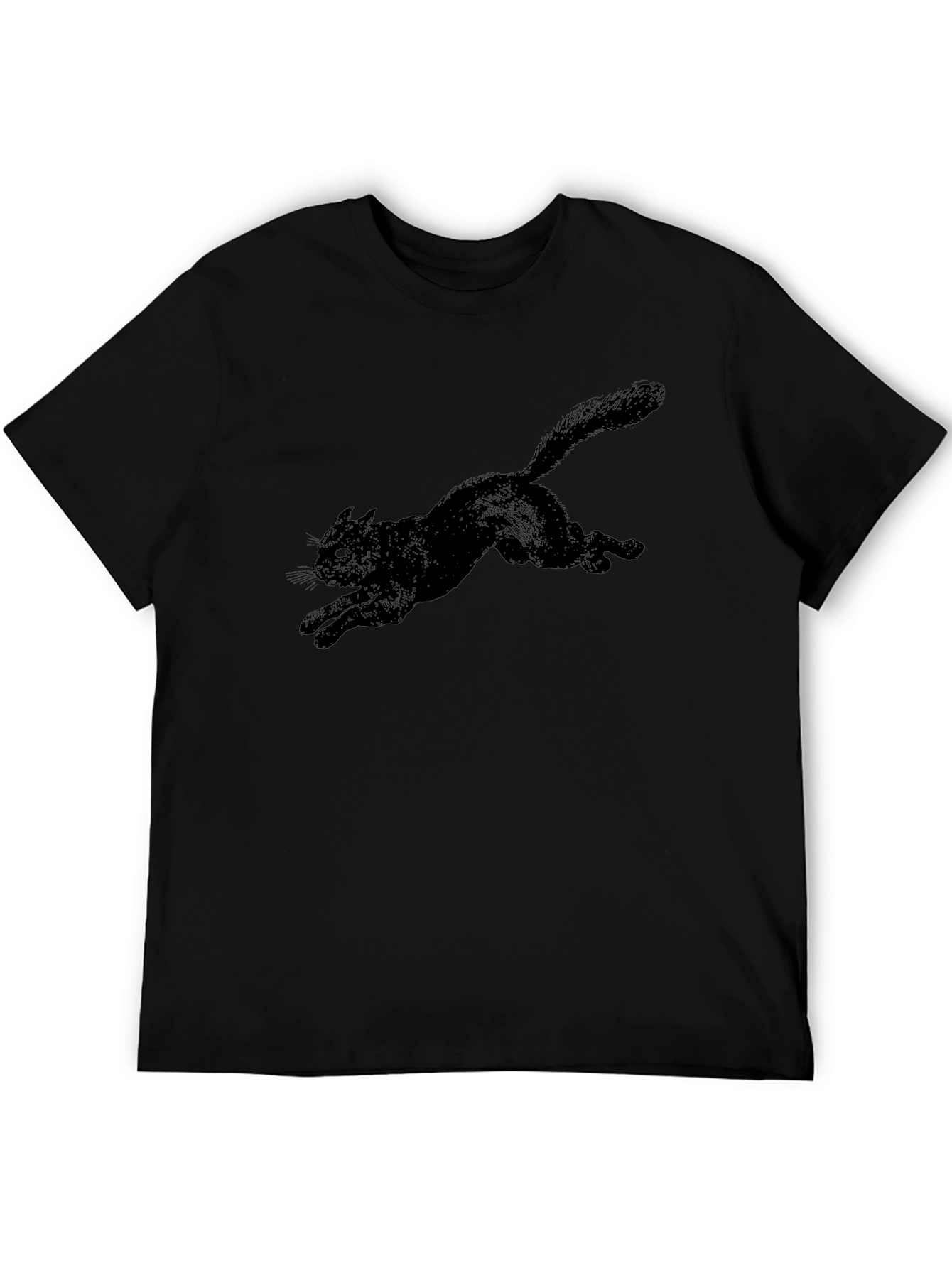 Black Cat Graphic Tee - Mens Casual T-Shirt