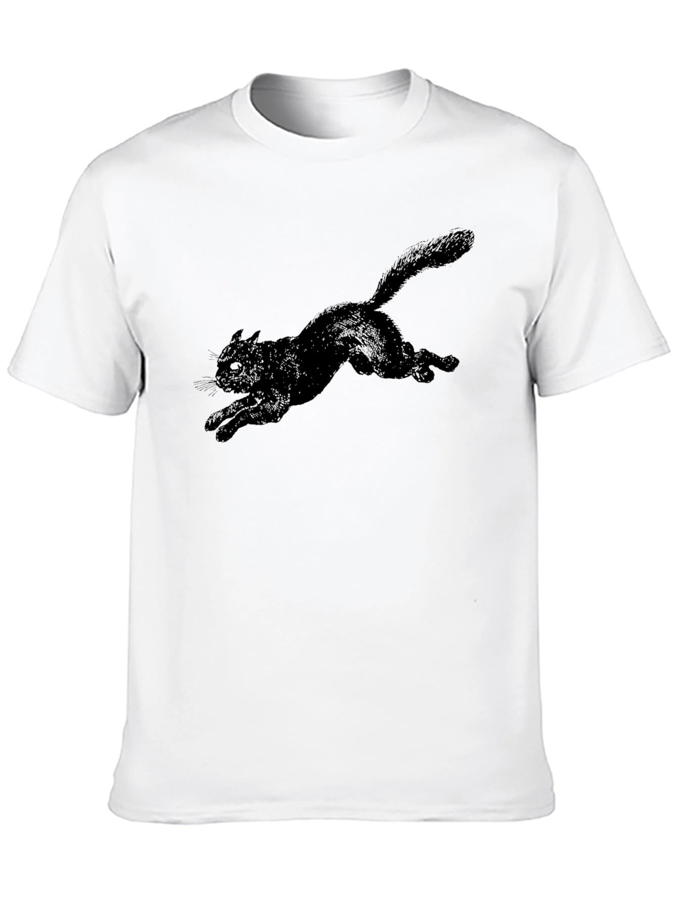 Black Cat Graphic Tee - Mens Casual T-Shirt