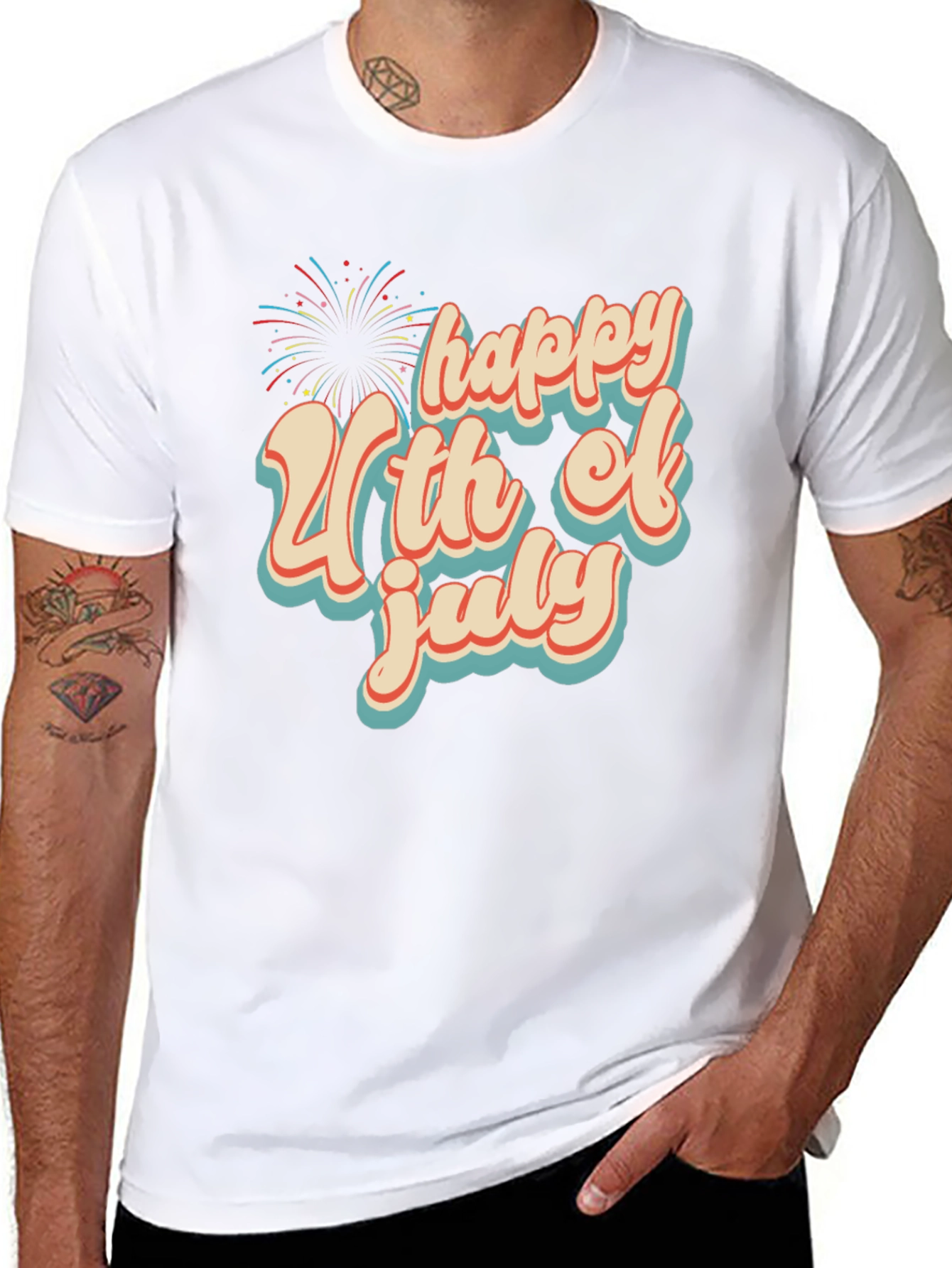 Happy 4th of July Graphic Tee - Retro Style