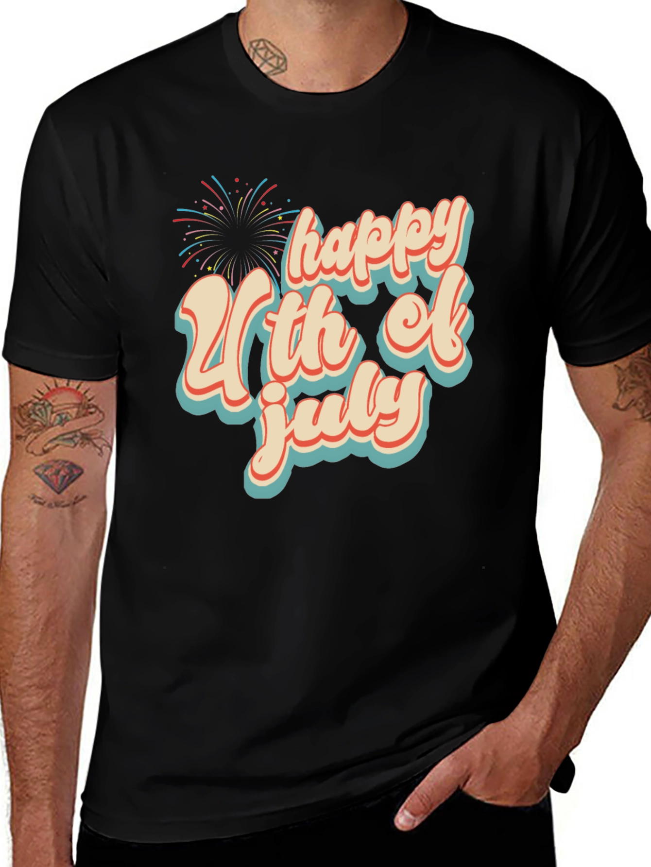 Happy 4th of July Graphic Tee - Retro Style