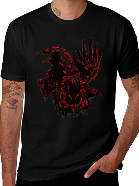Raven & Ram Graphic Tee - Edgy Black T-Shirt