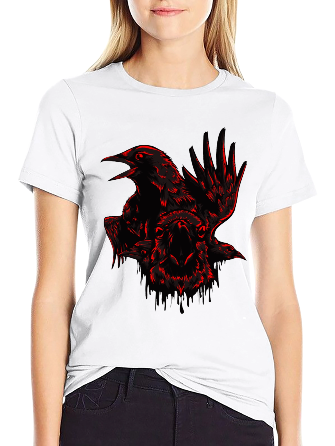 Raven & Ram Graphic Tee - Edgy Black T-Shirt