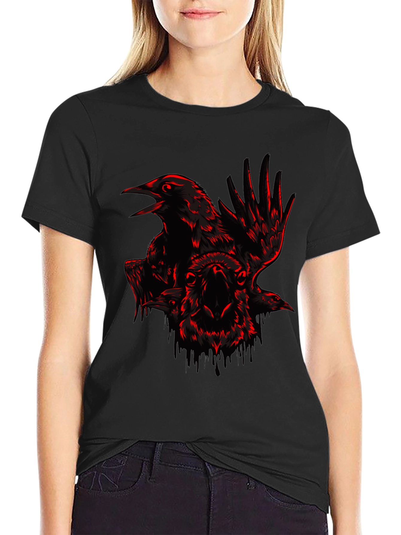 Raven & Ram Graphic Tee - Edgy Black T-Shirt