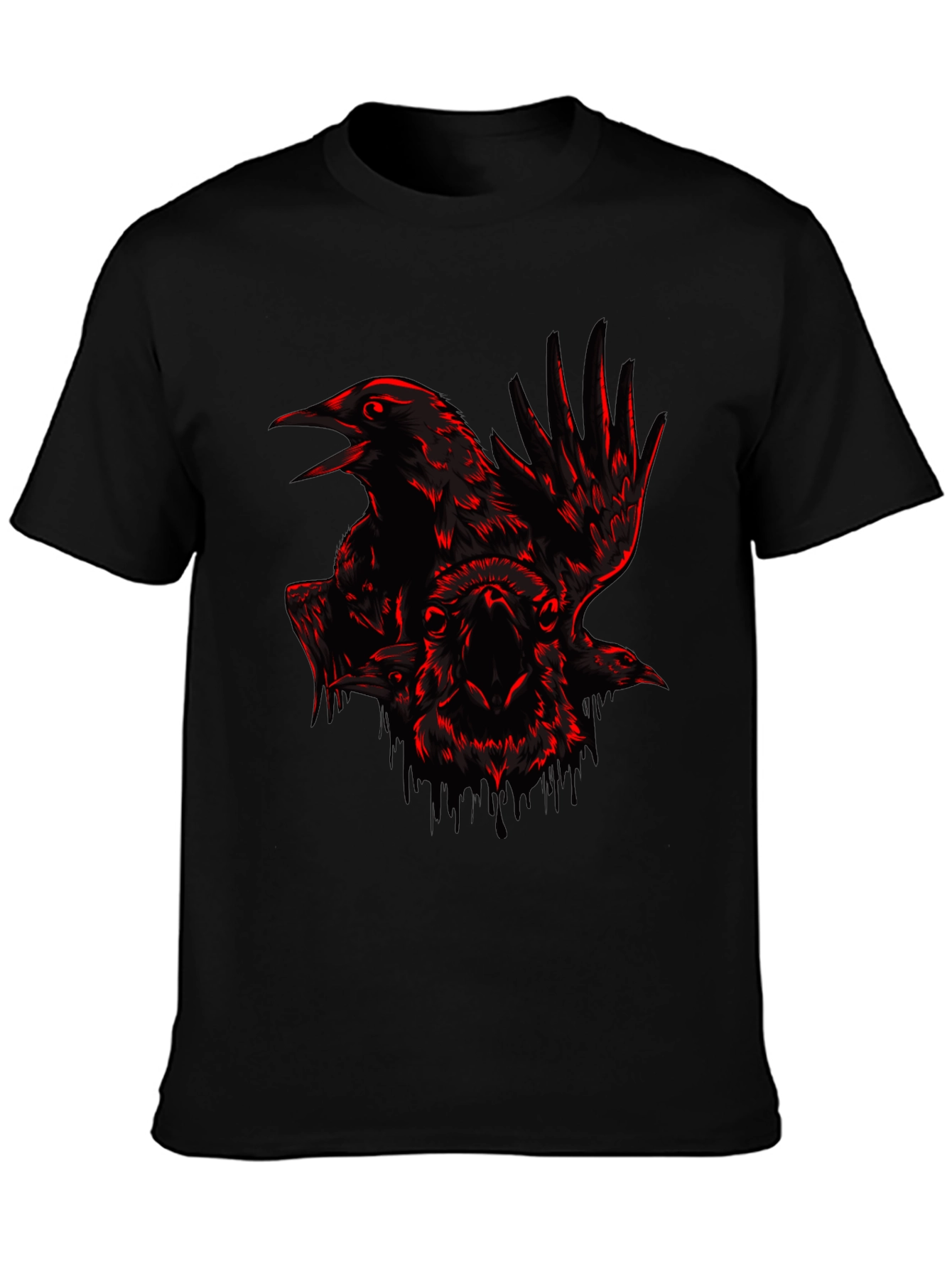Raven & Ram Graphic Tee - Edgy Black T-Shirt