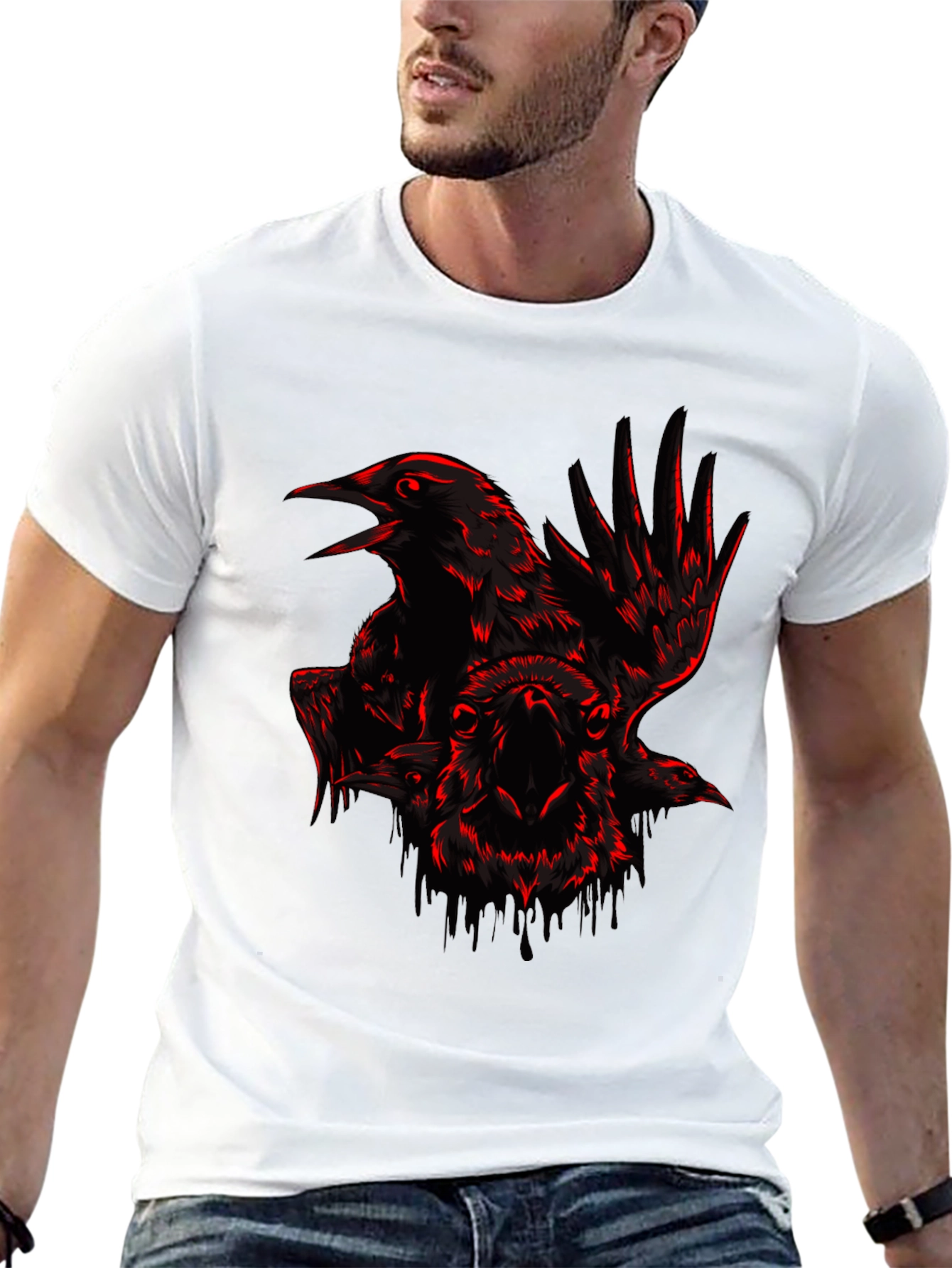 Raven & Ram Graphic Tee - Edgy Black T-Shirt