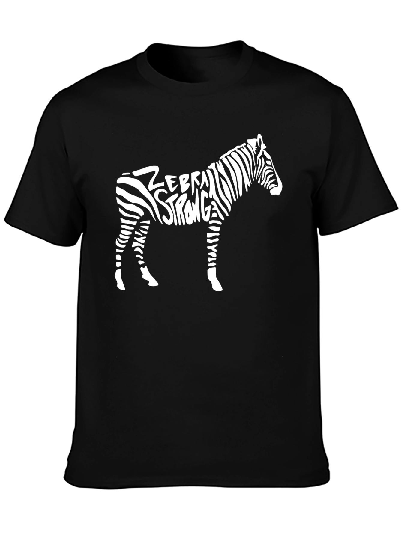 Zebra Strong Graphic Tee - Black Cotton T-Shirt