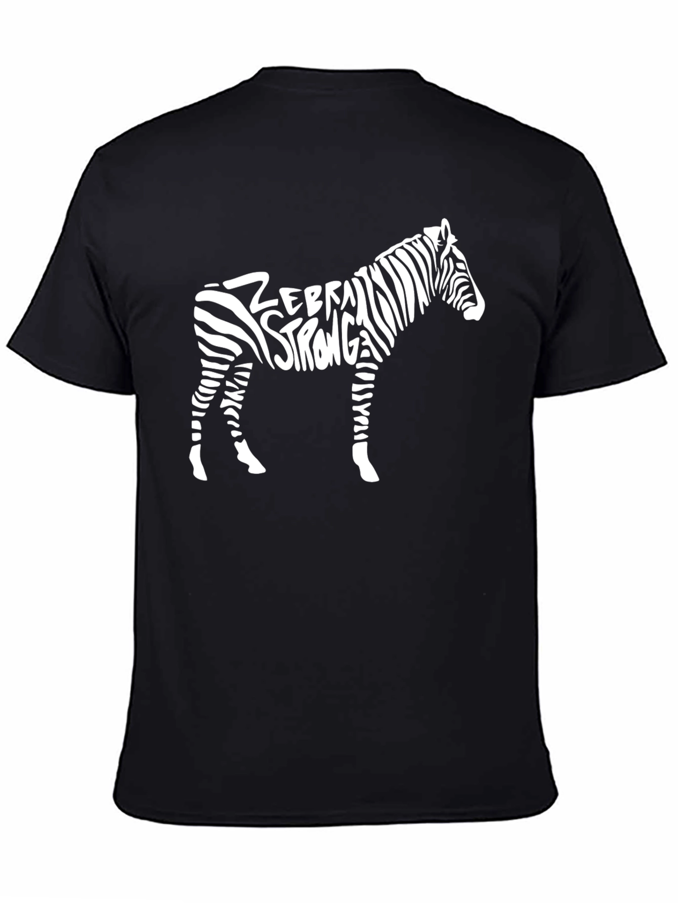 Zebra Strong Graphic Tee - Black Cotton T-Shirt