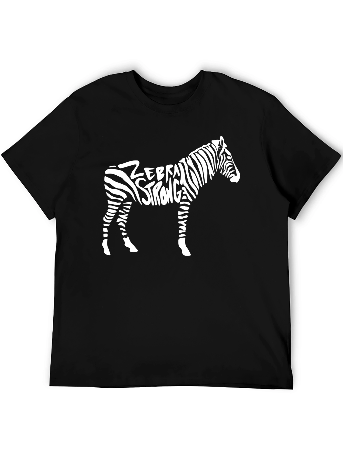 Zebra Strong Graphic Tee - Black Cotton T-Shirt