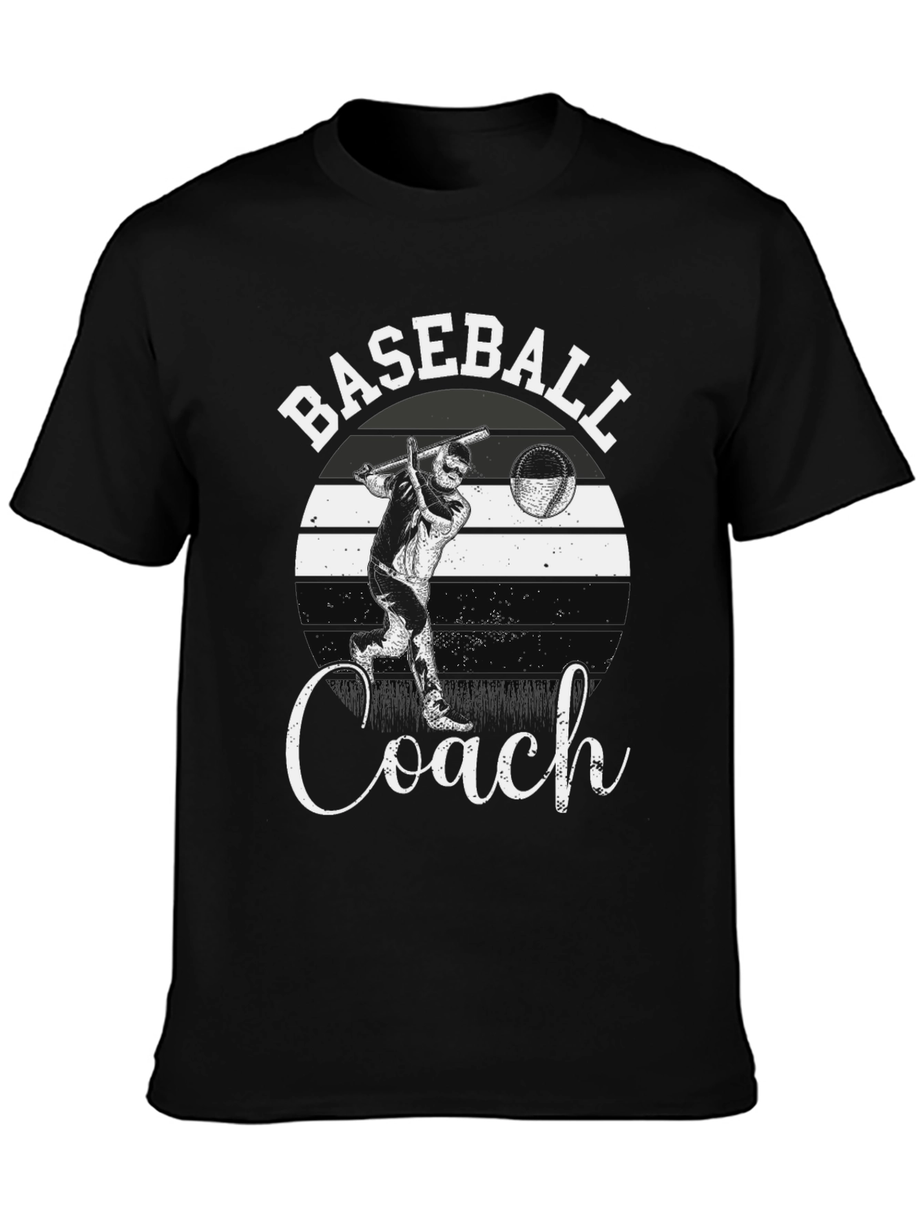 Baseball Coach T-Shirt - Black Tee