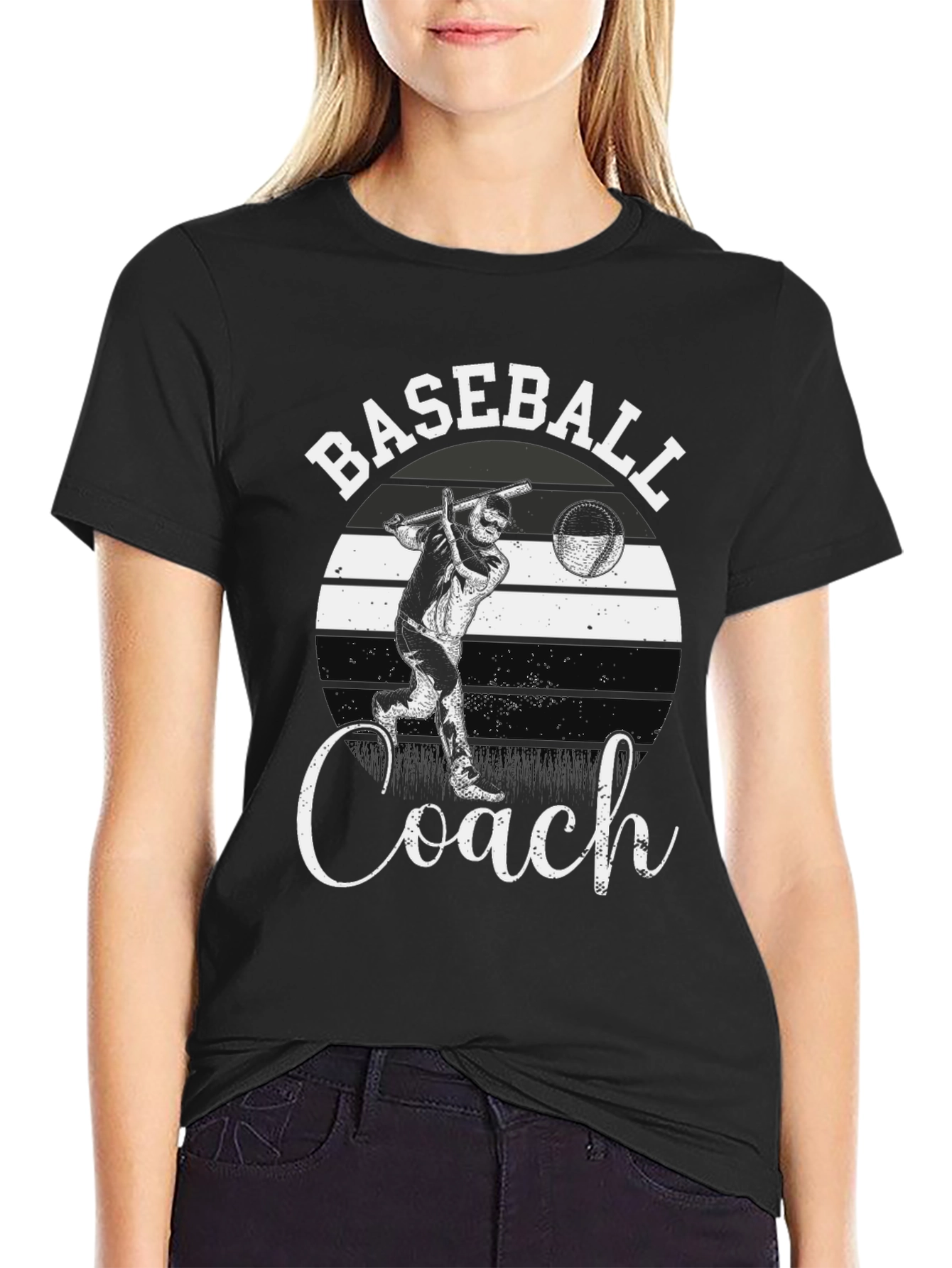Baseball Coach T-Shirt - Black Tee