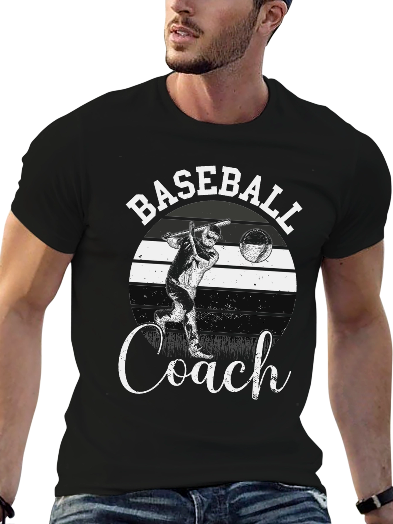 Baseball Coach T-Shirt - Black Tee