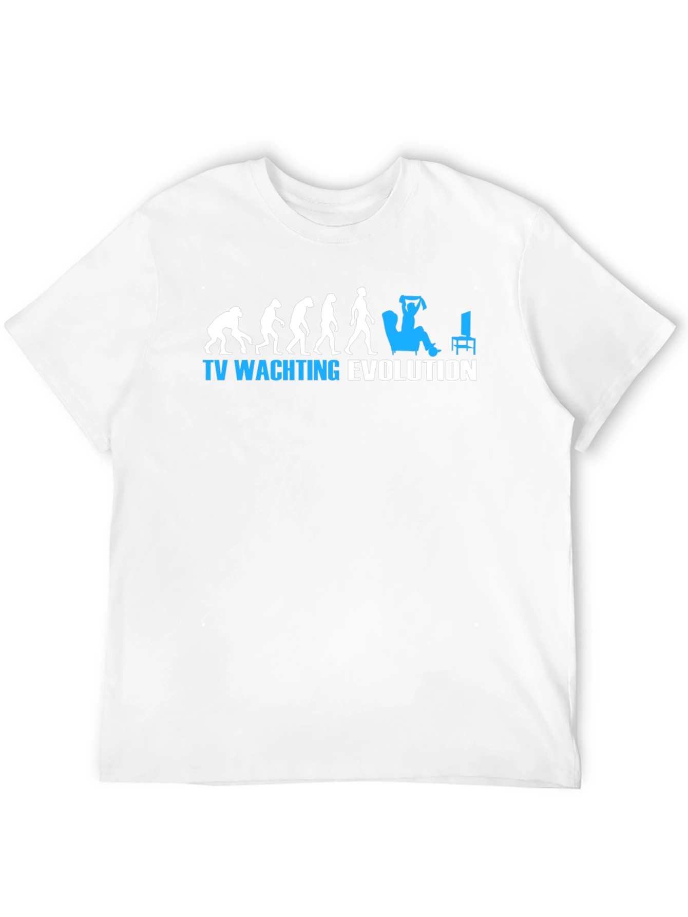 TV Watching Evolution Graphic Tee - Black Cotton T-Shirt