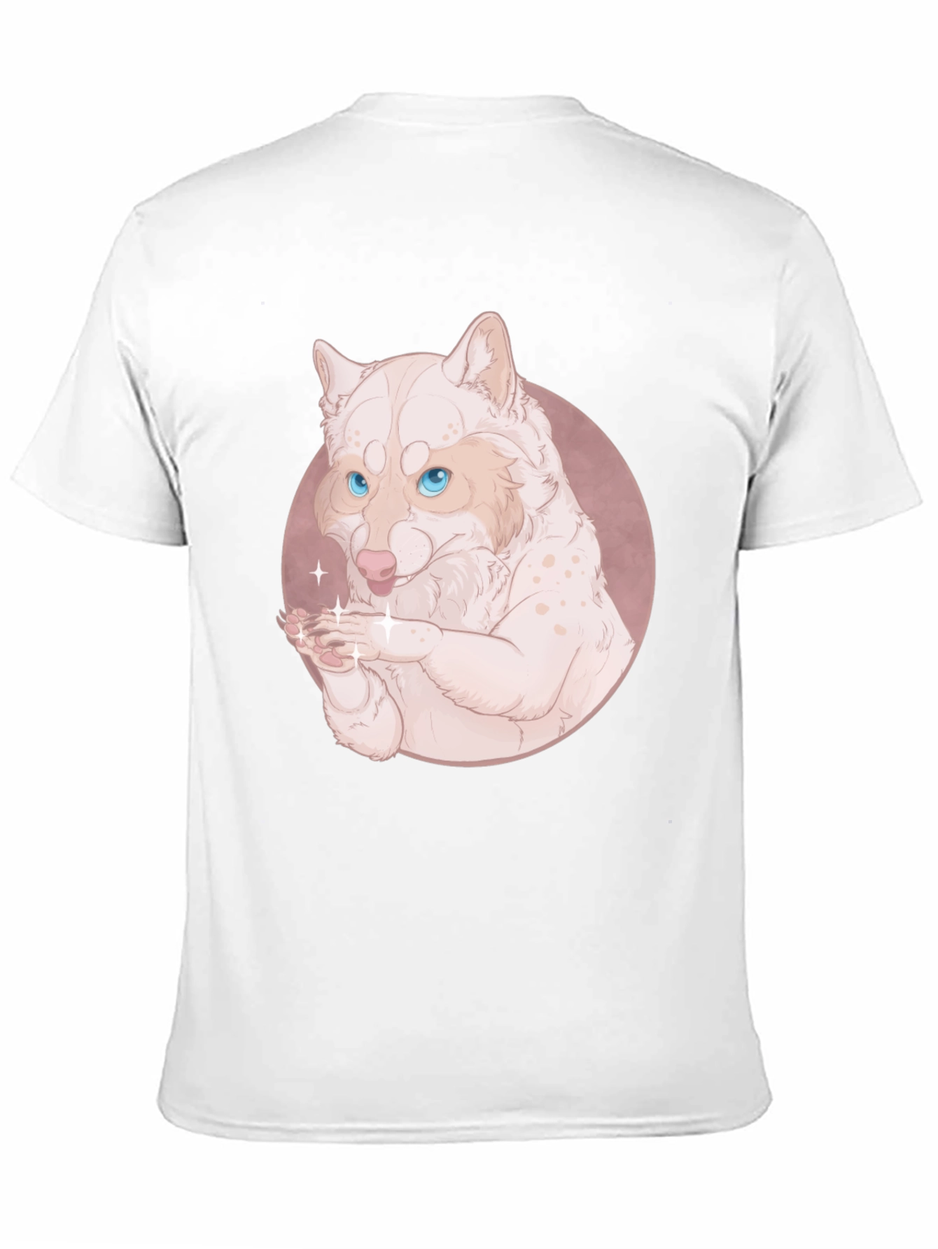 Cute Wolf Design Black T-Shirt