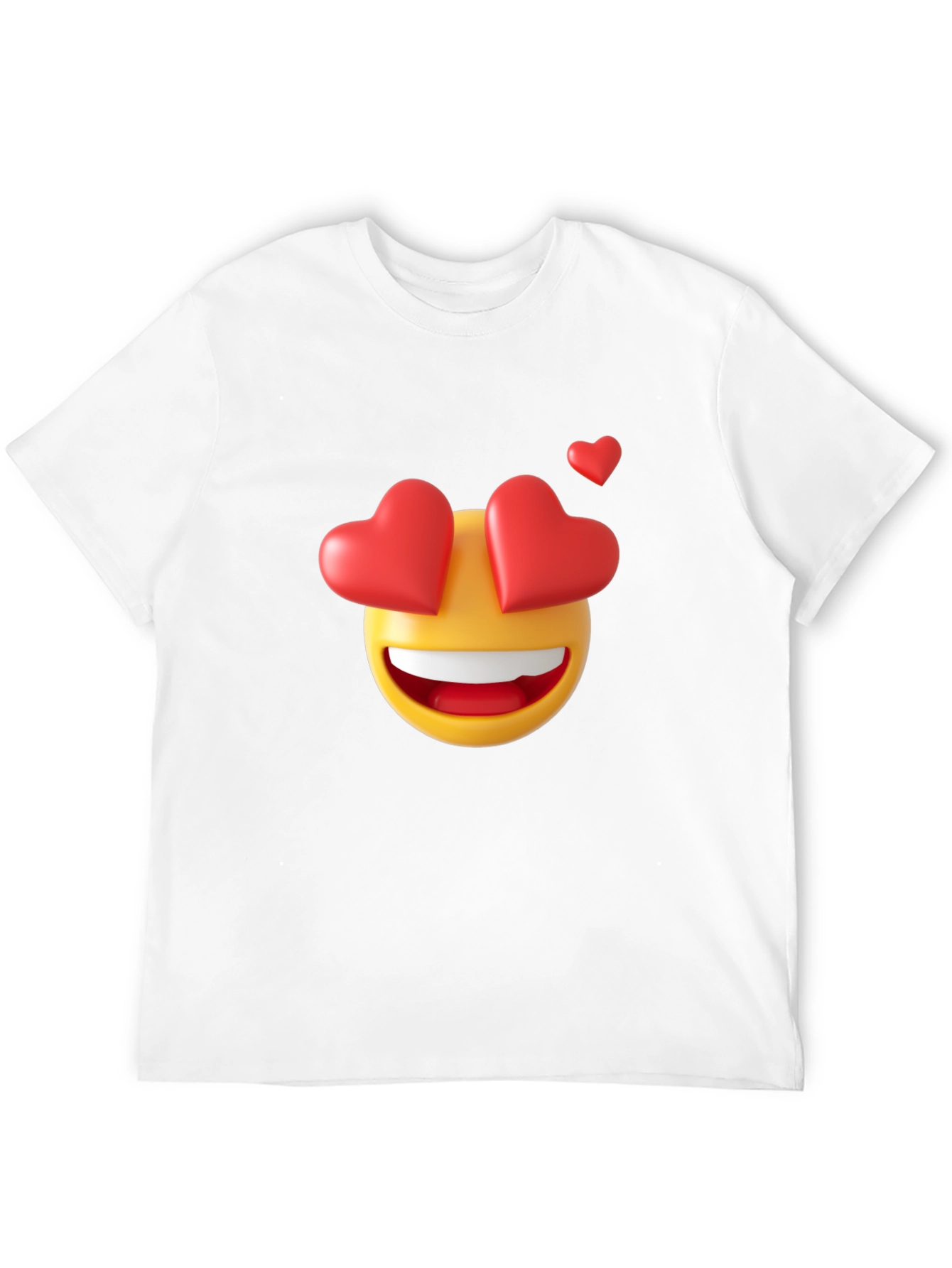 Emoji Heart Eyes Black T-Shirt