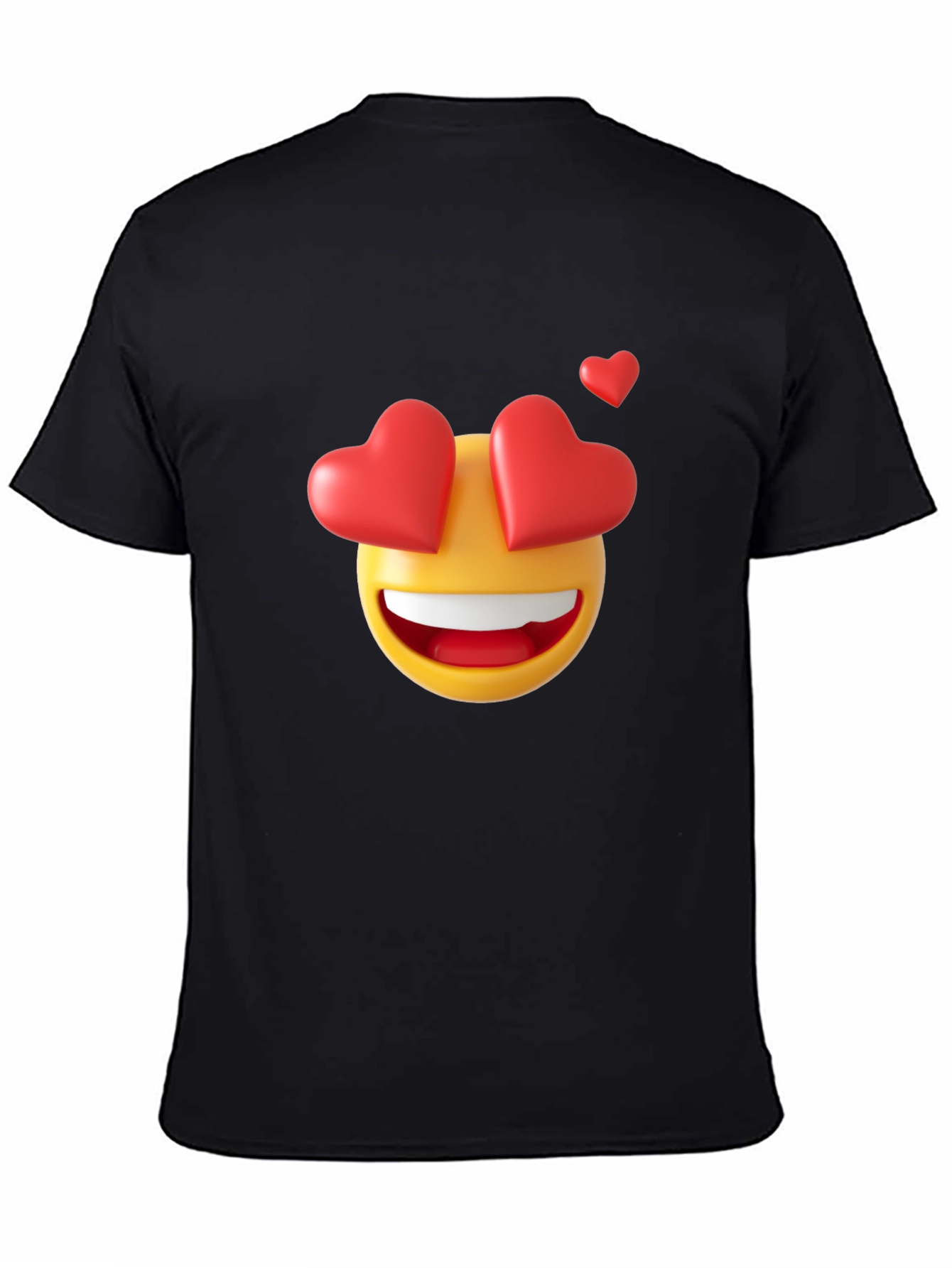 Emoji Heart Eyes Black T-Shirt