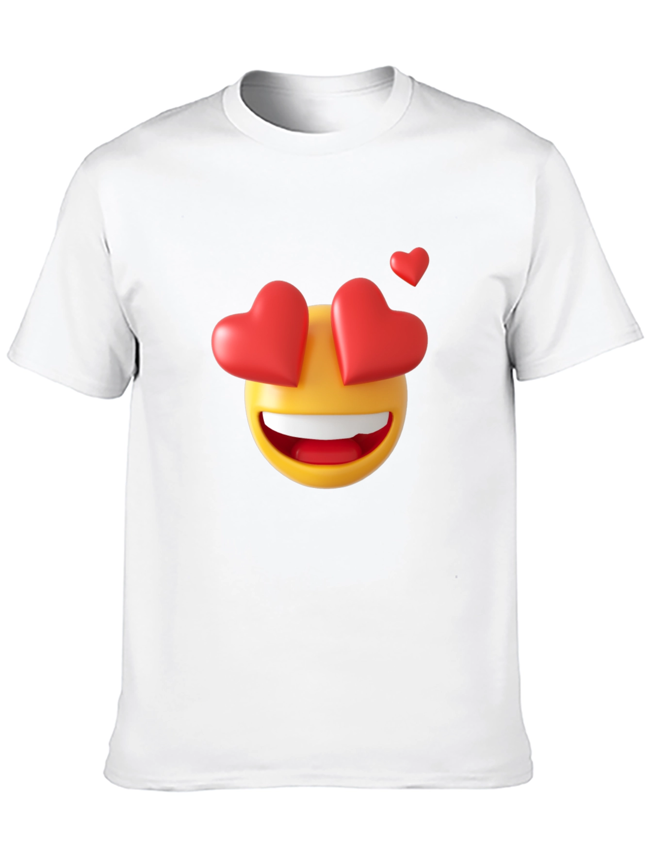 Emoji Heart Eyes Black T-Shirt