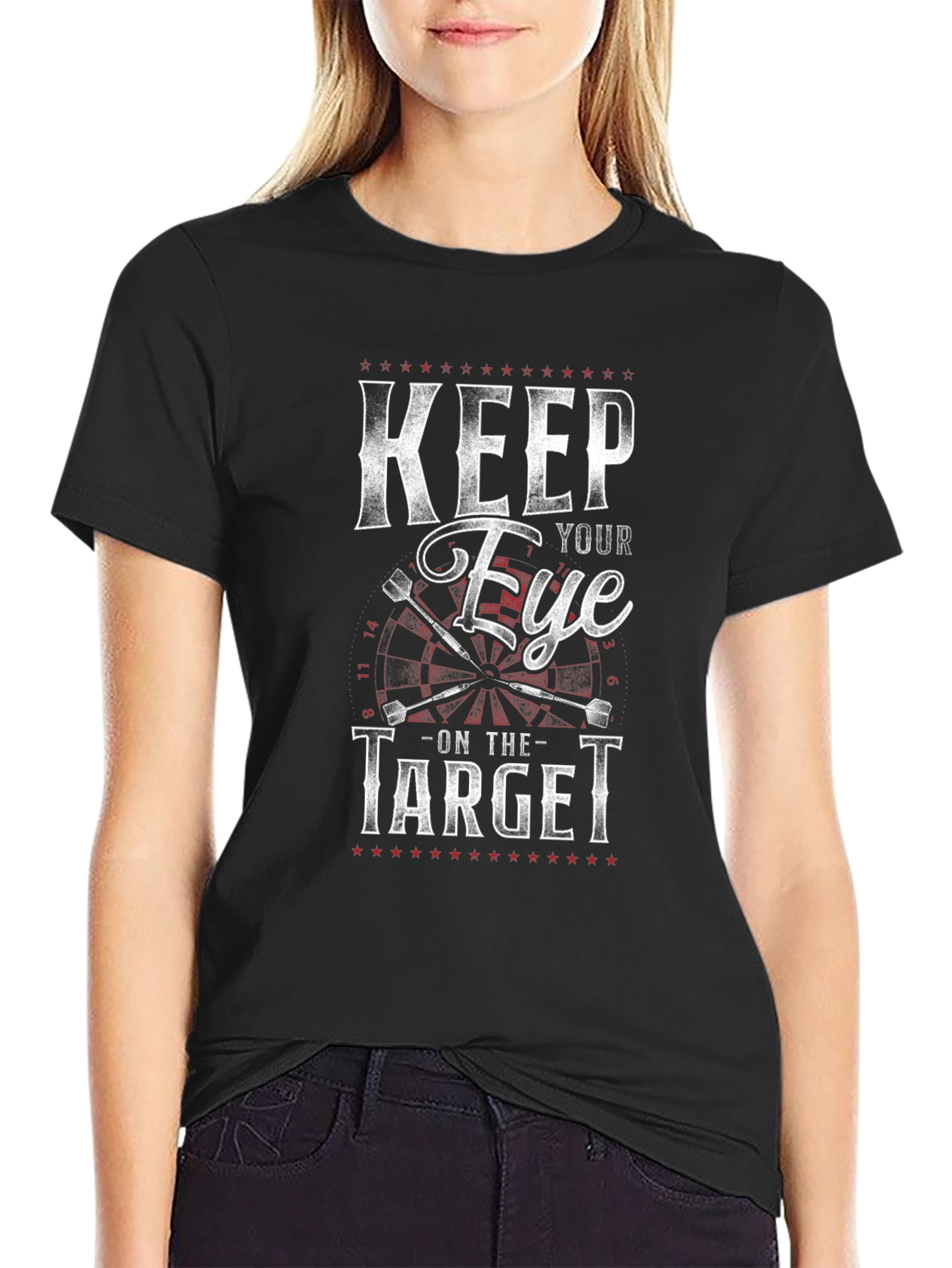 Keep Your Eye on the Target Black T-Shirt