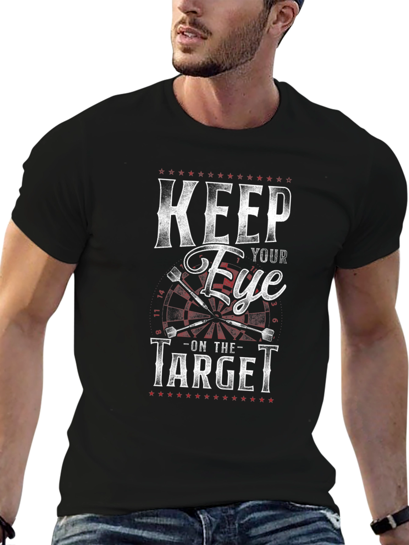Keep Your Eye on the Target Black T-Shirt