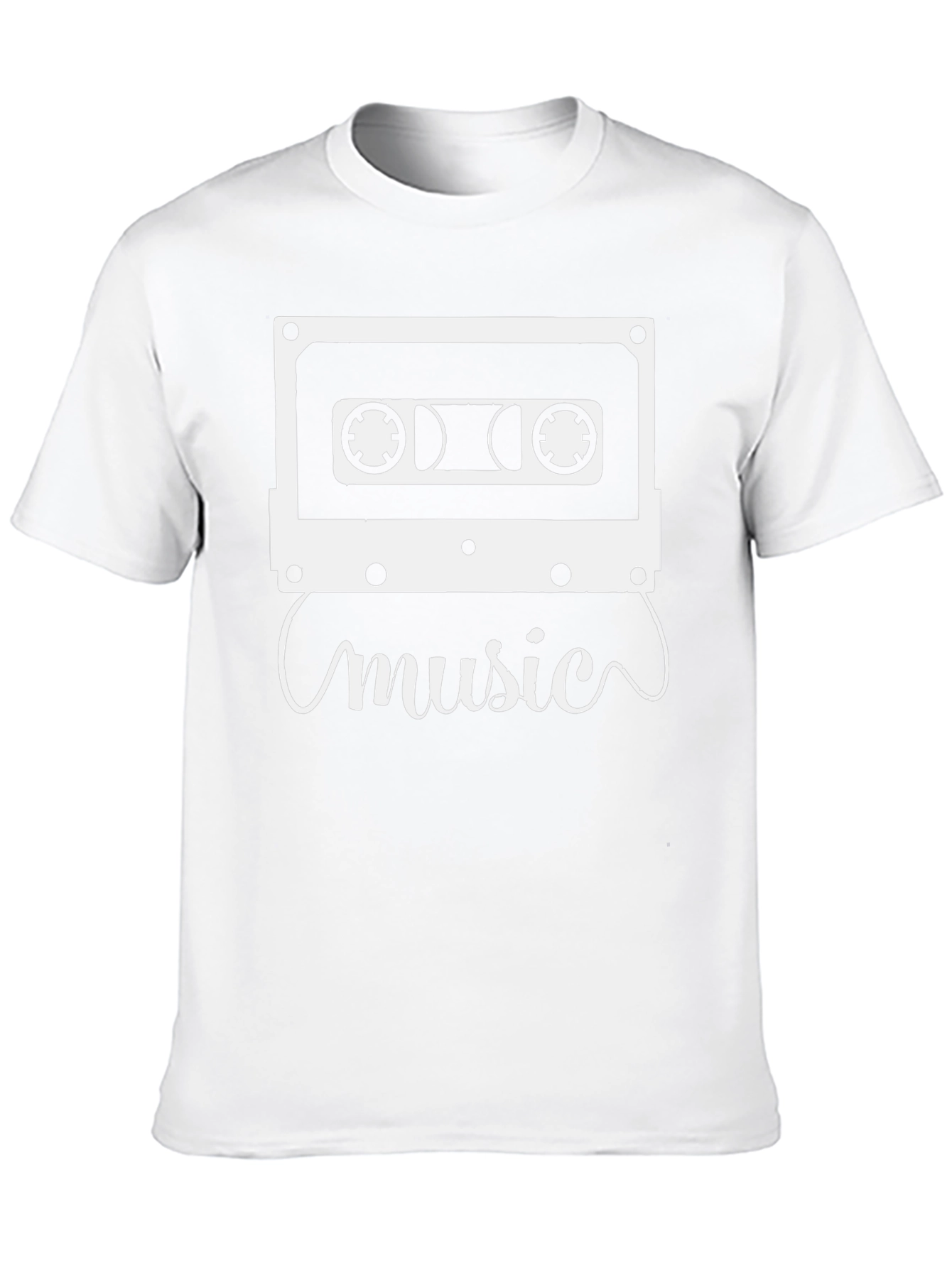 Retro Cassette Music T-Shirt - Black