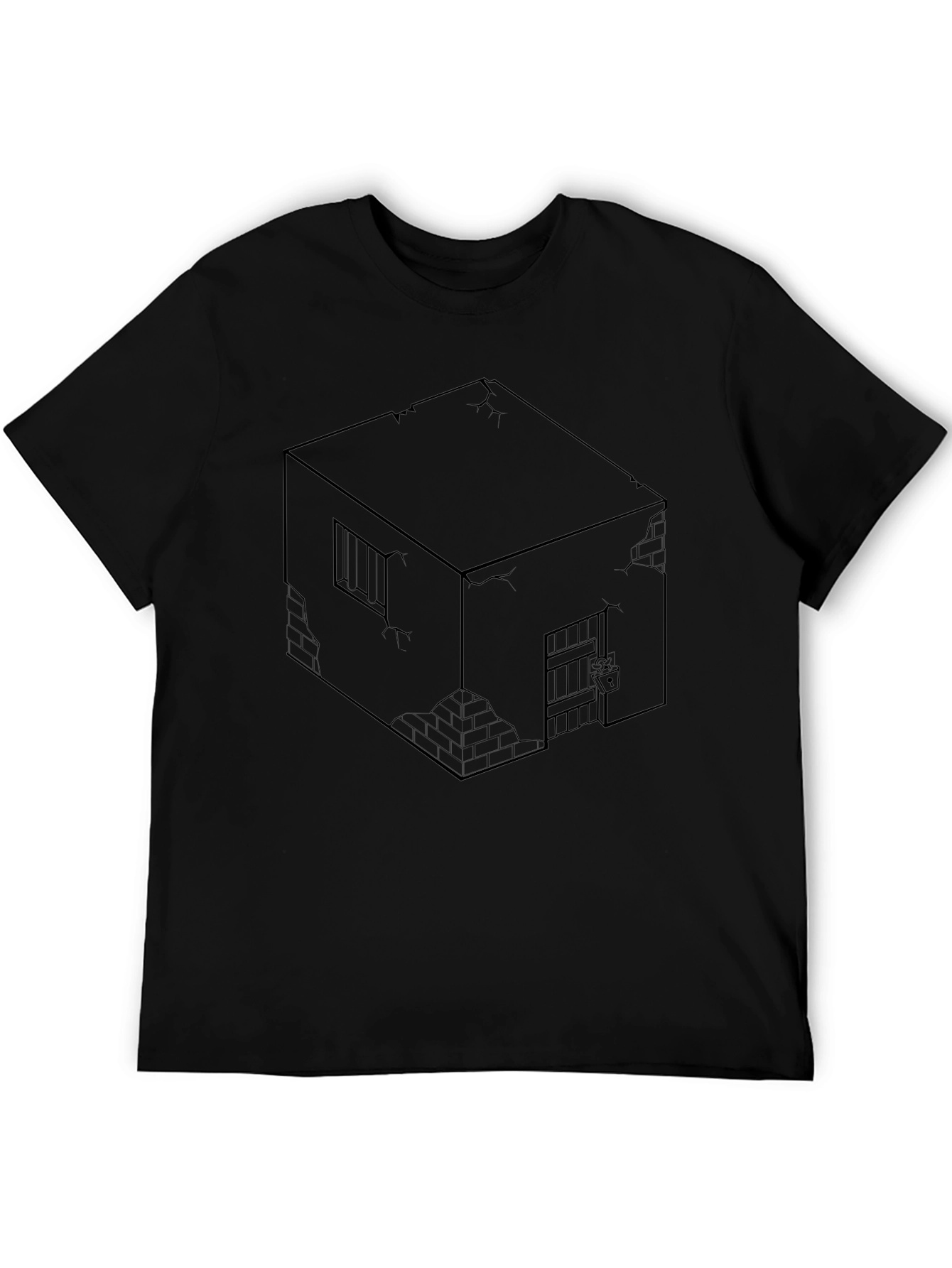 Isometric Prison Cell Graphic Tee - Edgy Style