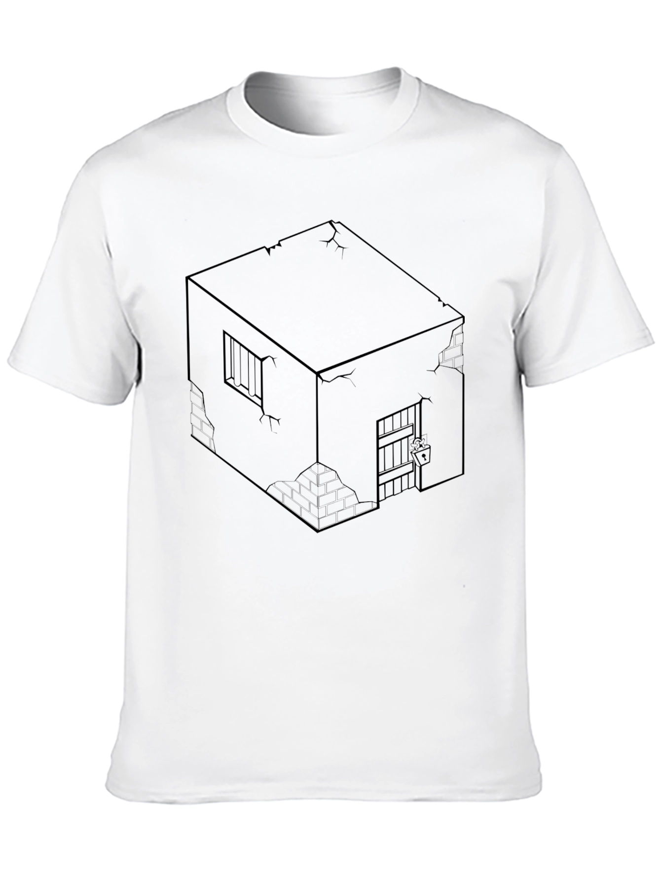 Isometric Prison Cell Graphic Tee - Edgy Style