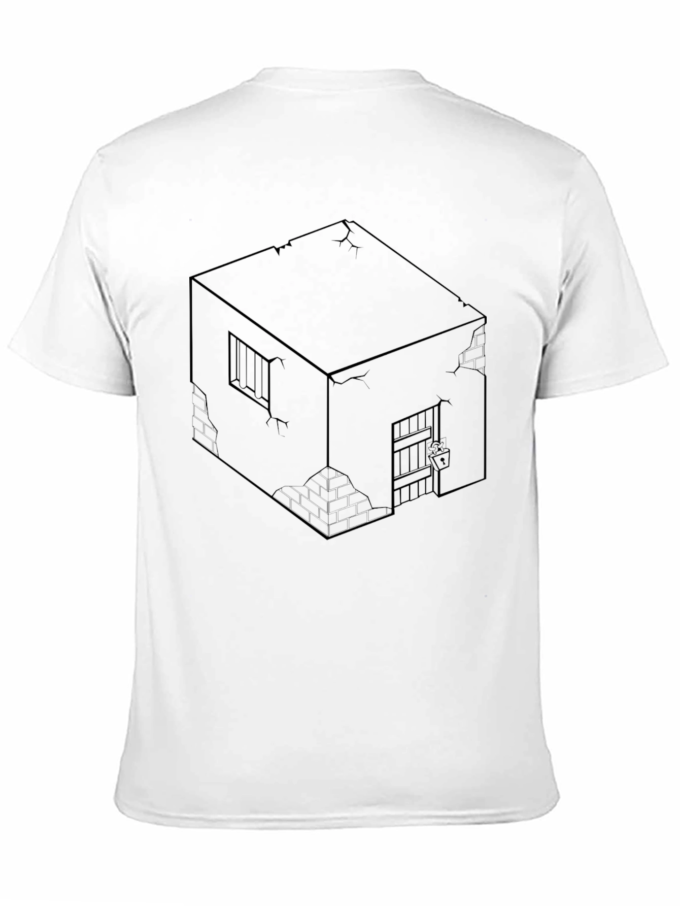 Isometric Prison Cell Graphic Tee - Edgy Style