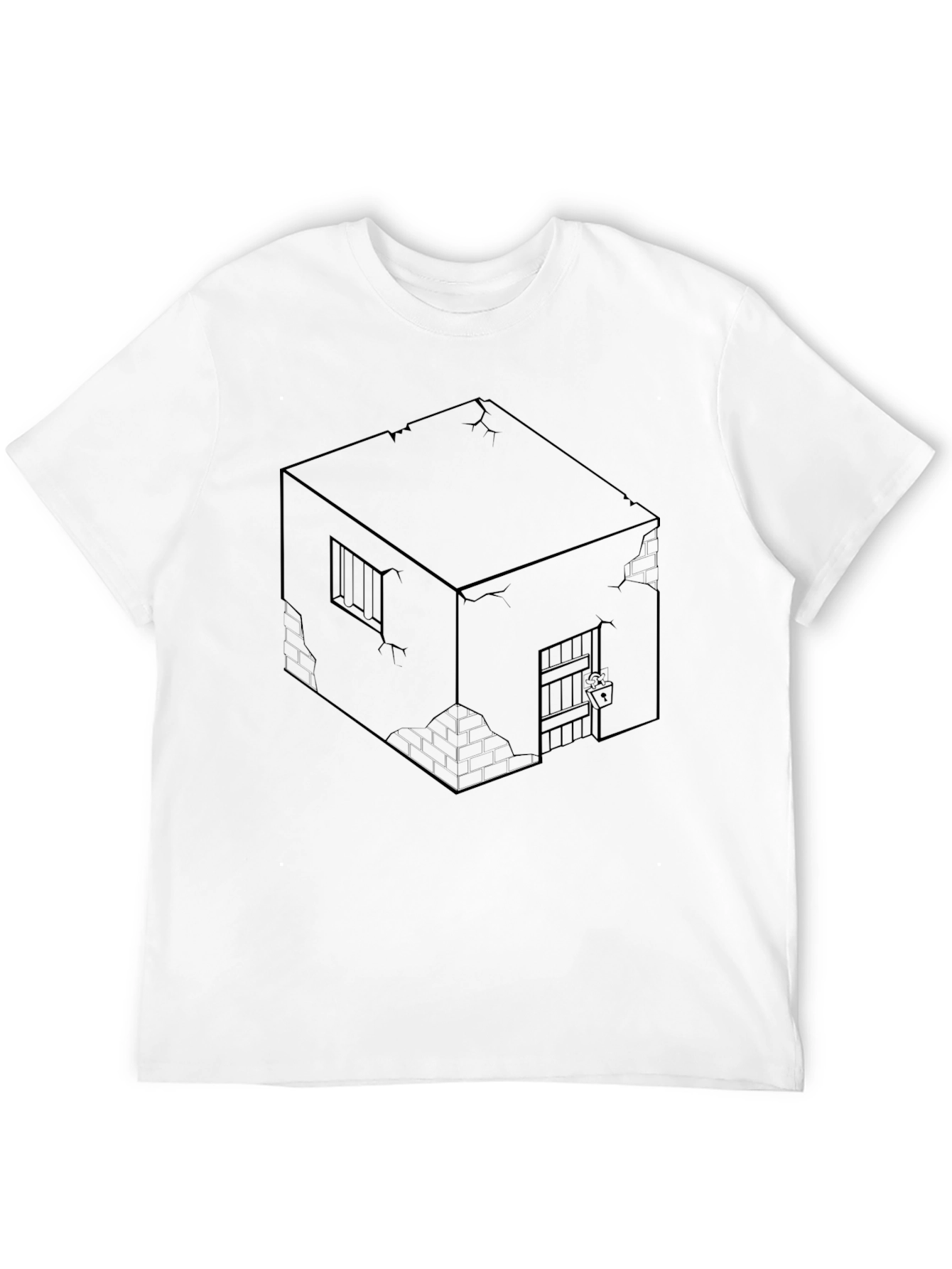 Isometric Prison Cell Graphic Tee - Edgy Style