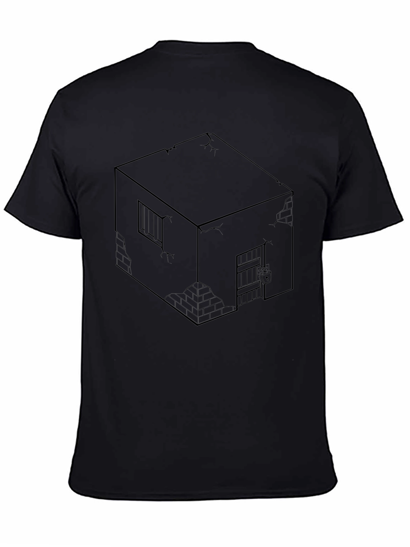 Isometric Prison Cell Graphic Tee - Edgy Style